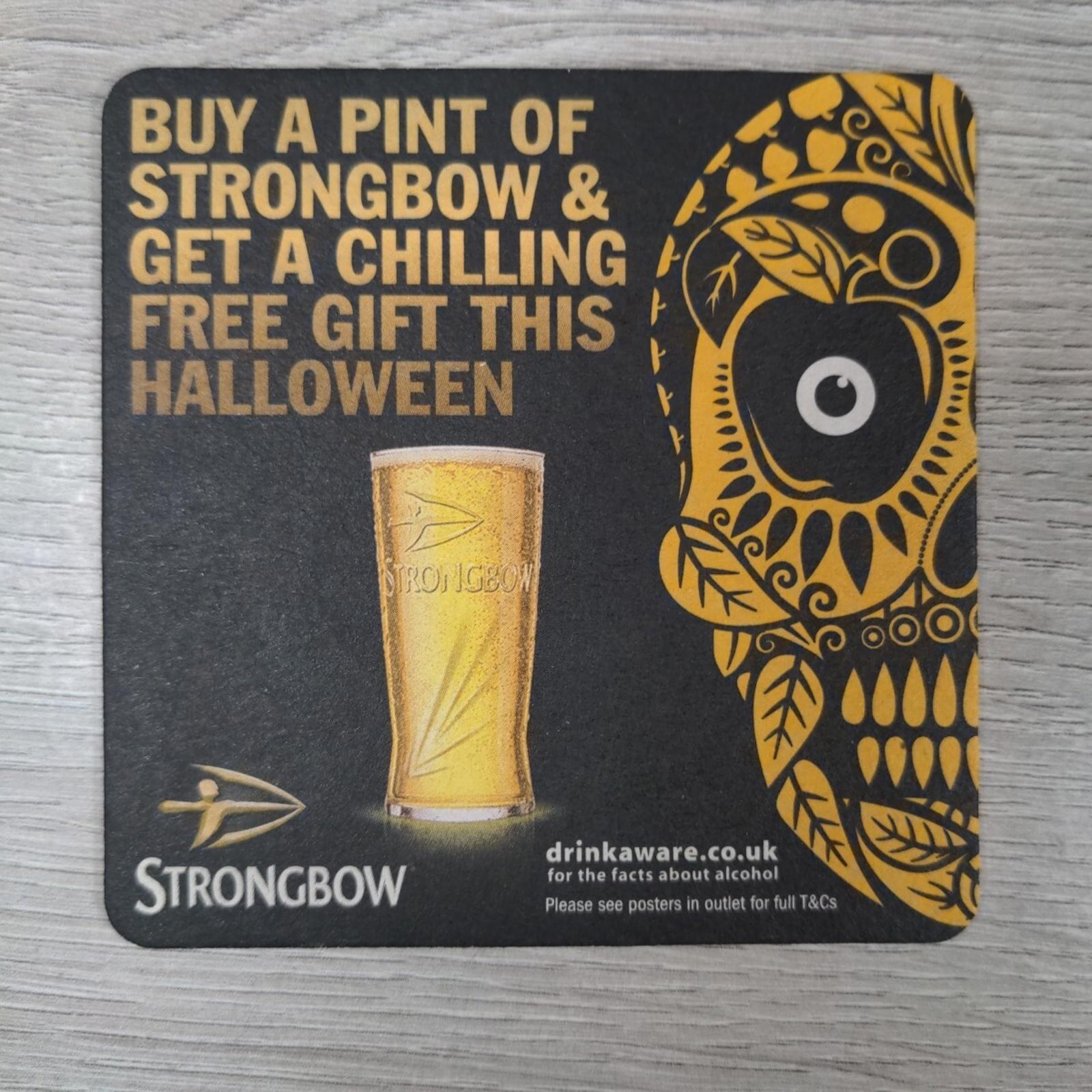 Strongbow Cider 4 x Vintage Beer Mats Pub Bar Coaster Breweriana - Retrorama UK