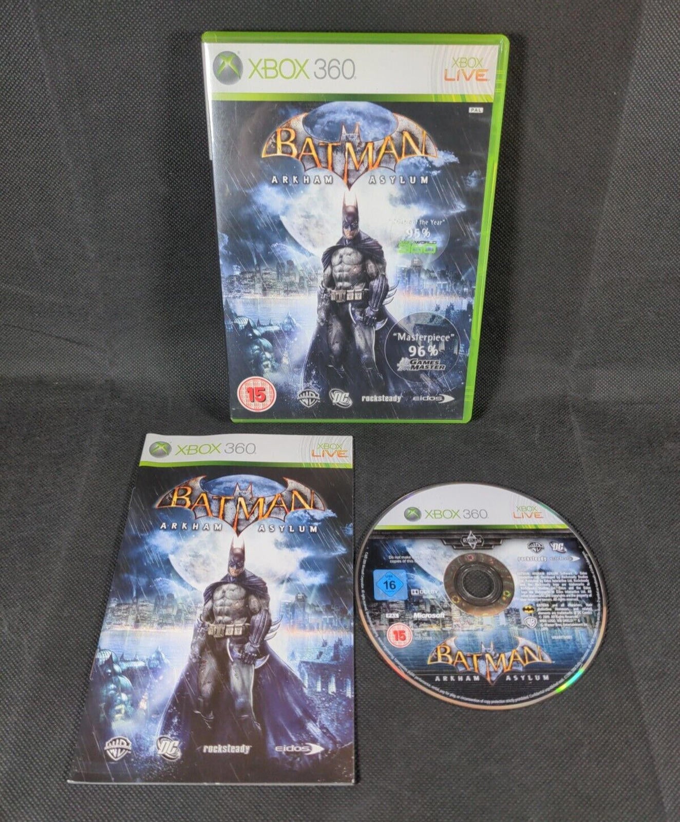 Batman Arkham Asylum Xbox 360 Game + Manual Tested & Working