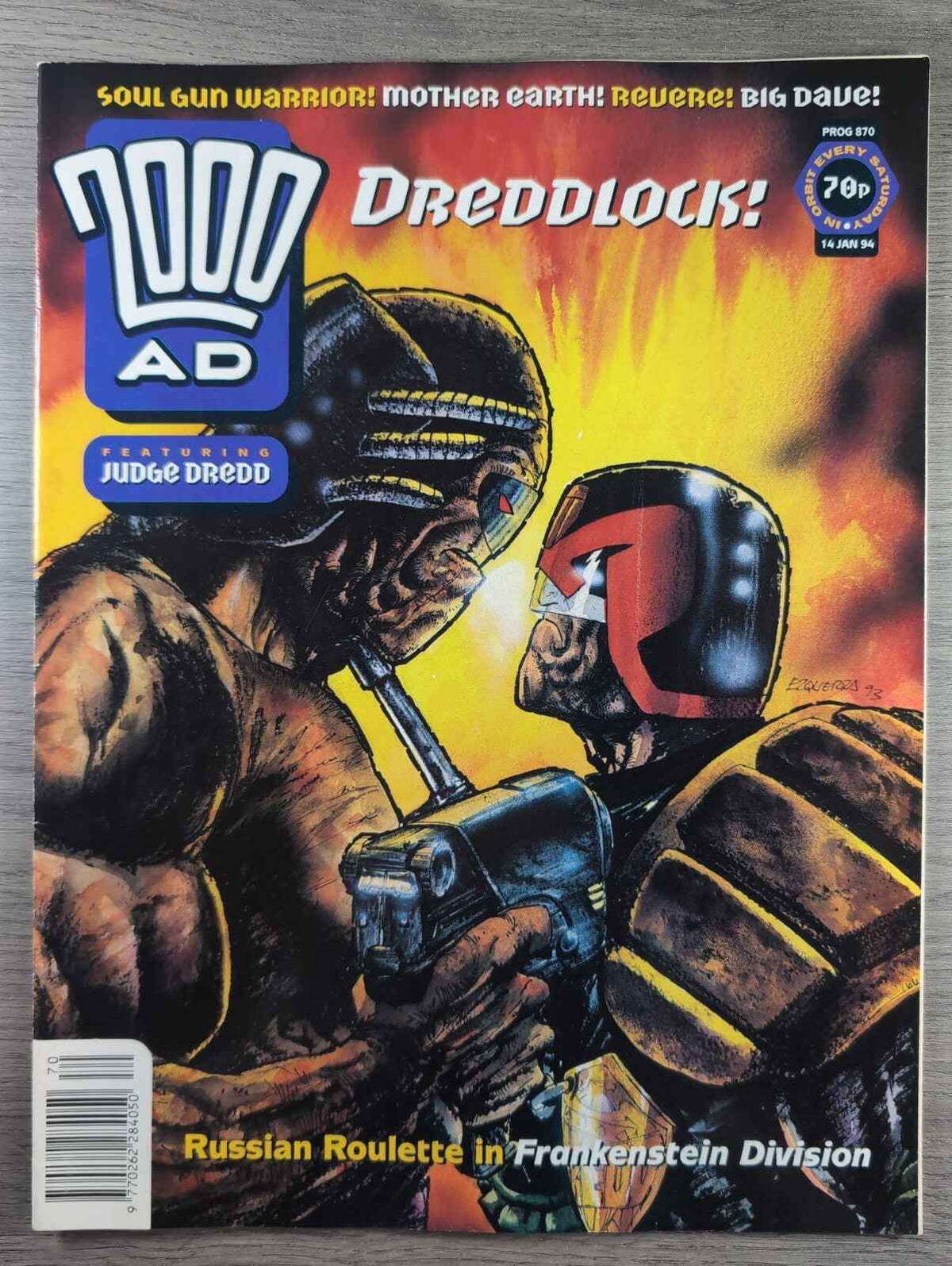 2000AD Prog 870 Featuring Judge Dredd Comic 14th Jan 1994 Vintage Retro Comic