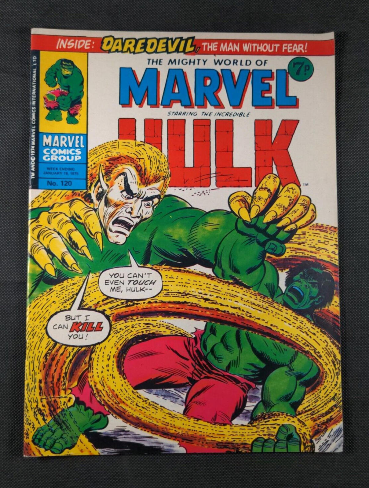 Mighty World of Marvel Issue No 120 January 1975 Marvel UK Vintage Comic