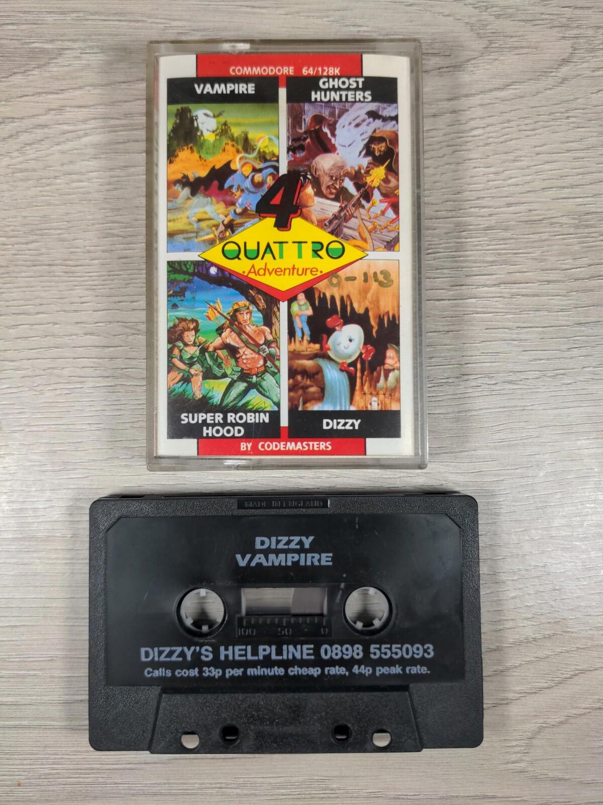 Quattro Adventure Commodore 64 C64 Video Game Cassette Tested & Working
