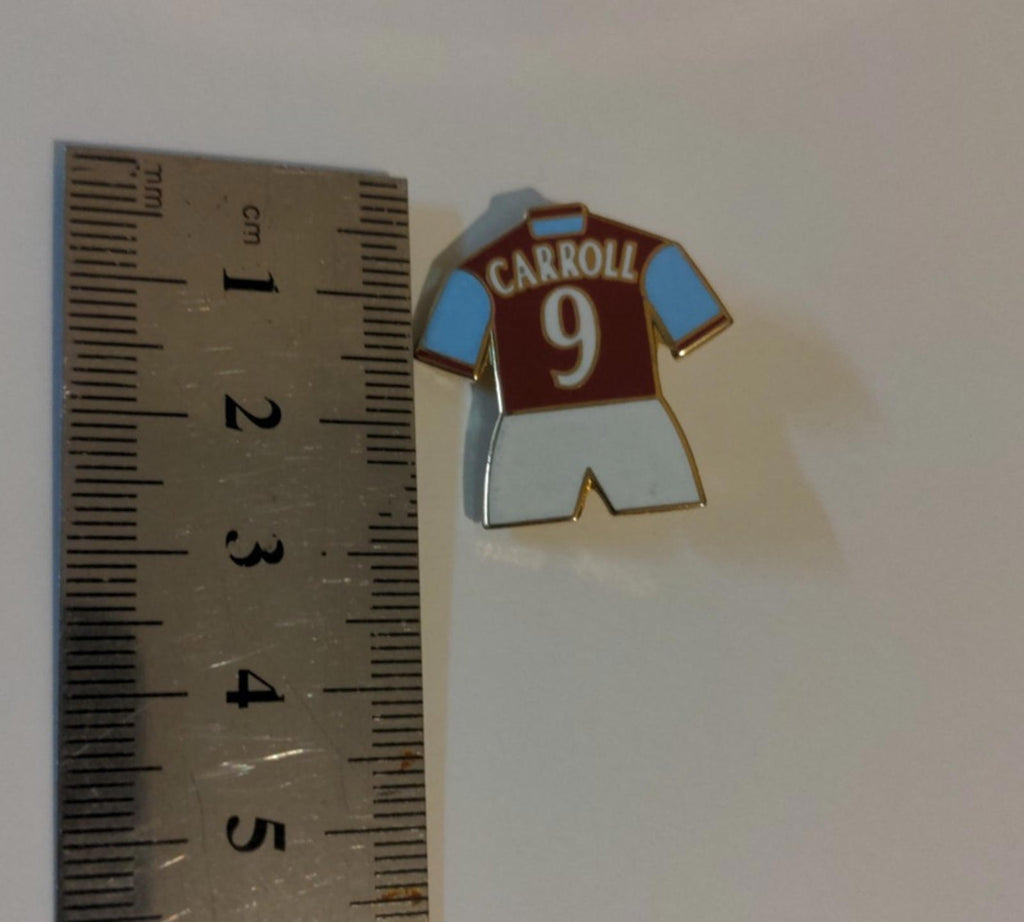 West Ham United Football Club Carroll No9 Shirt Enamel Pin Badge