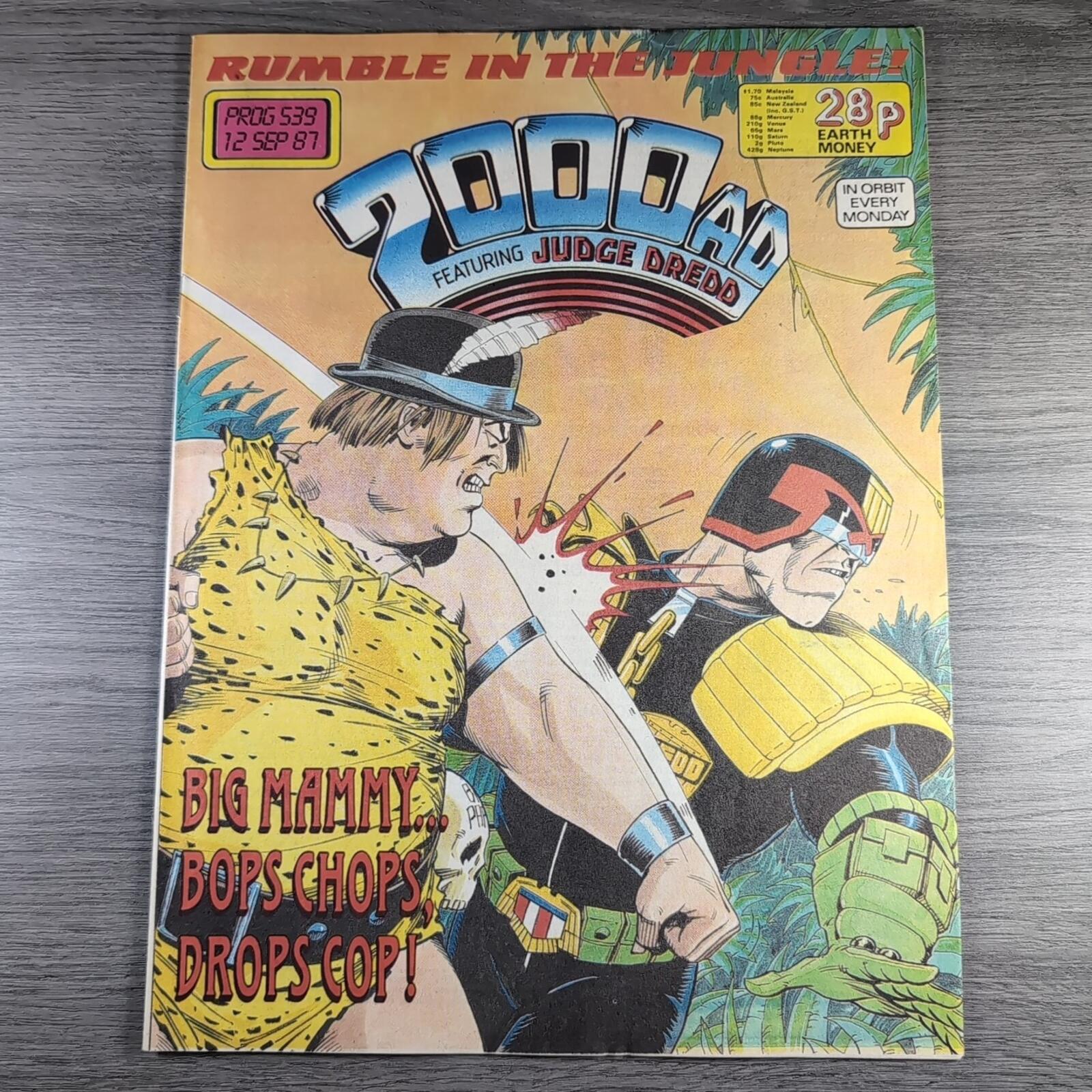 2000AD Prog 539 Featuring Judge Dredd 12th September 1987 Vintage Comic