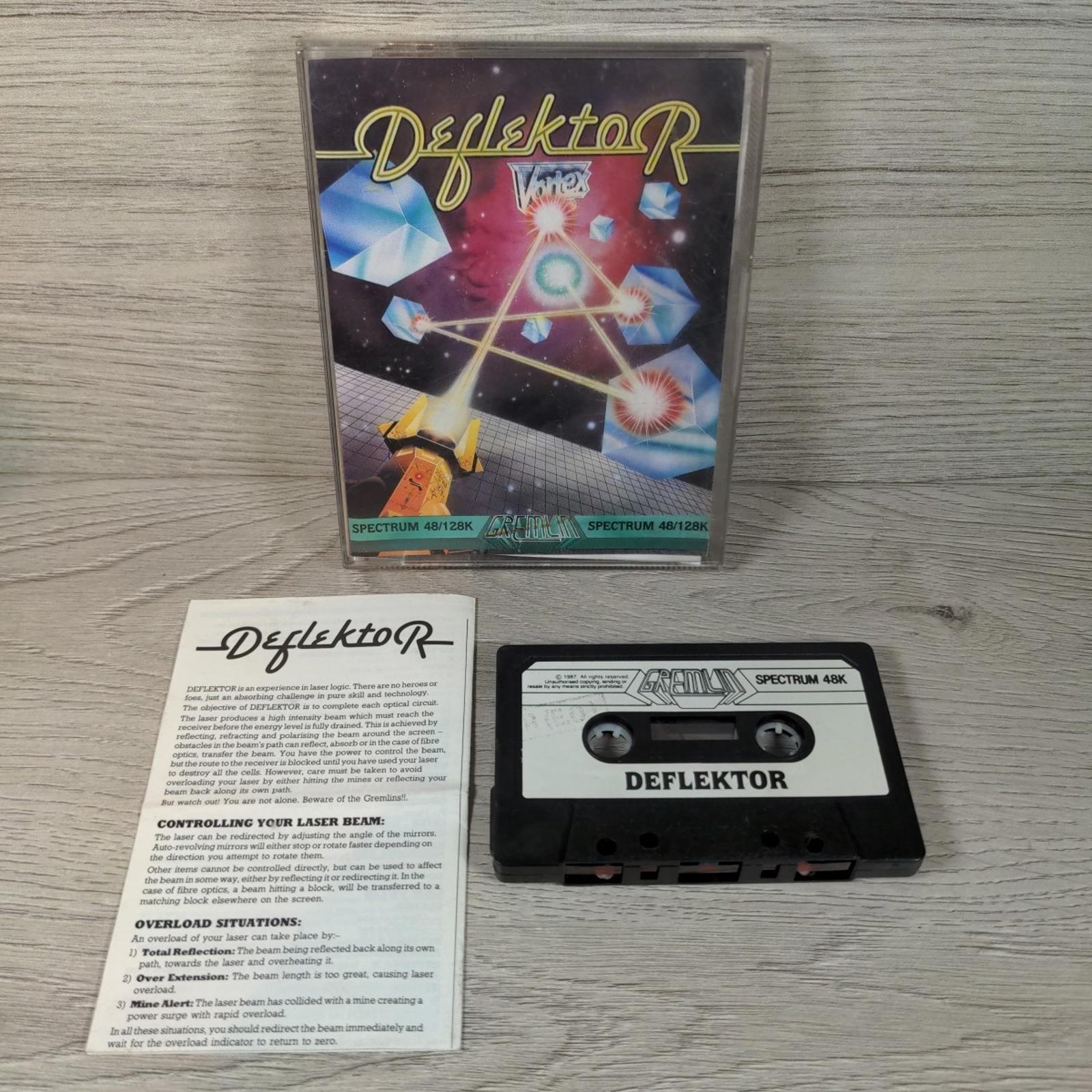 Deflektor Vortex ZX Spectrum 48/128K Game Cassette Gremlin Tested & Working CIB