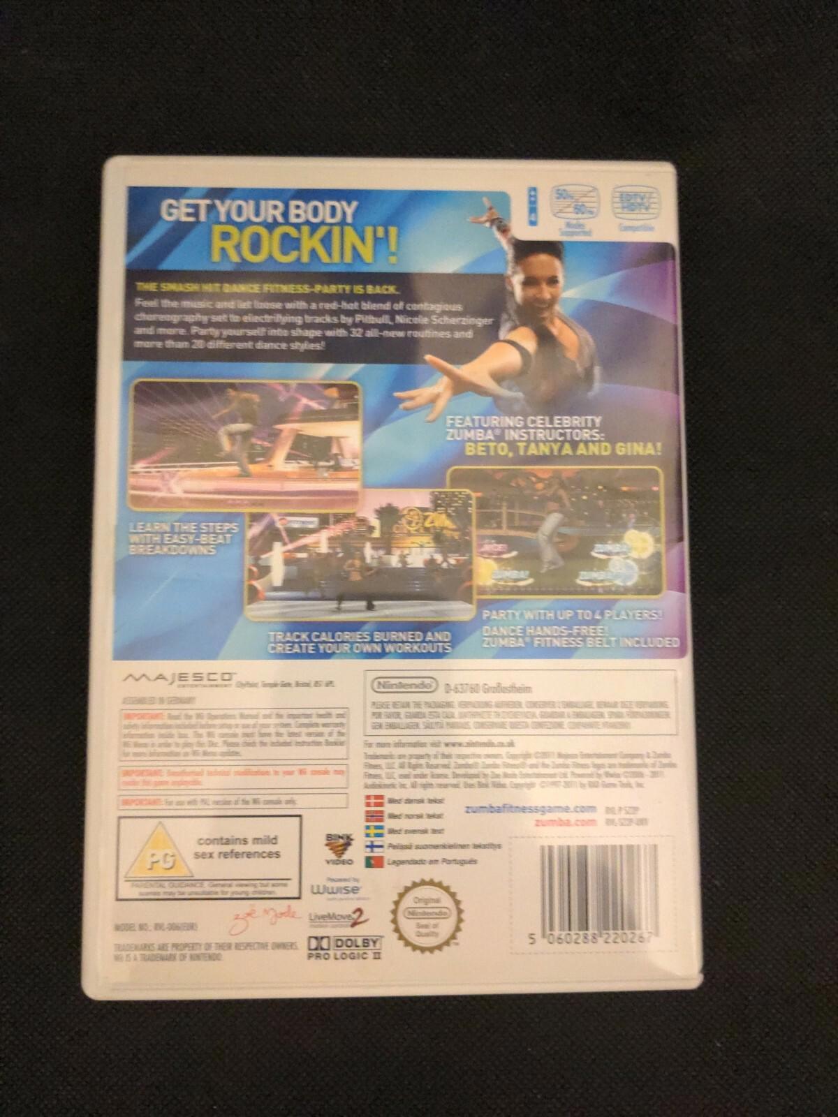Zumba Fitness 2 Nintendo Wii Game Very Good Condition