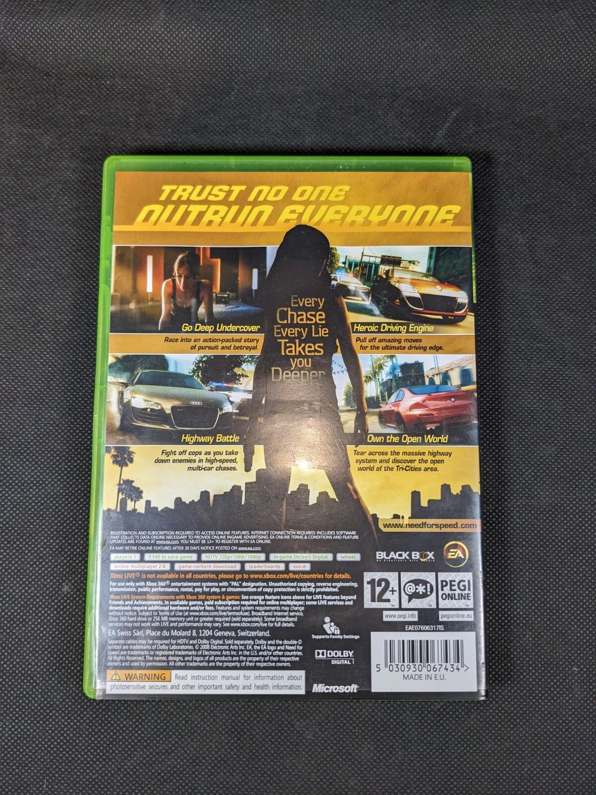 Need For Speed Undercover Xbox 360 Game & Manual