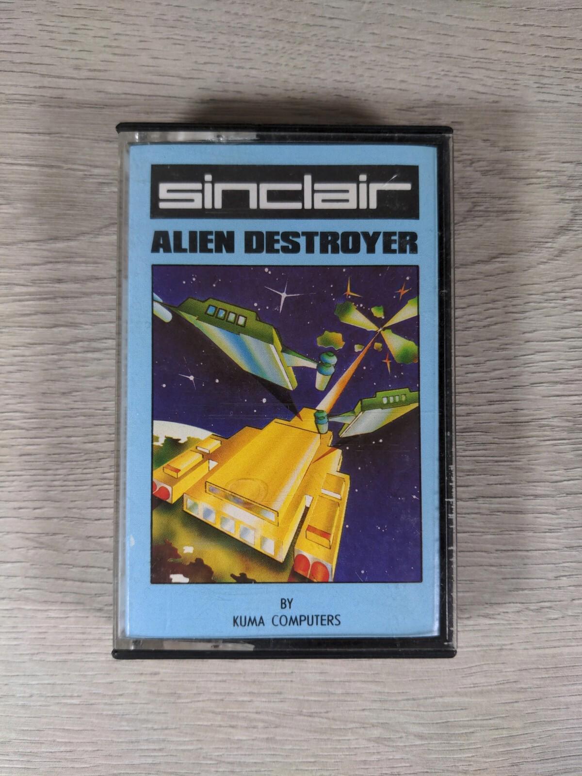 Alien Destroyer ZX Spectrum 48K Video Game Cassette Tested & Working