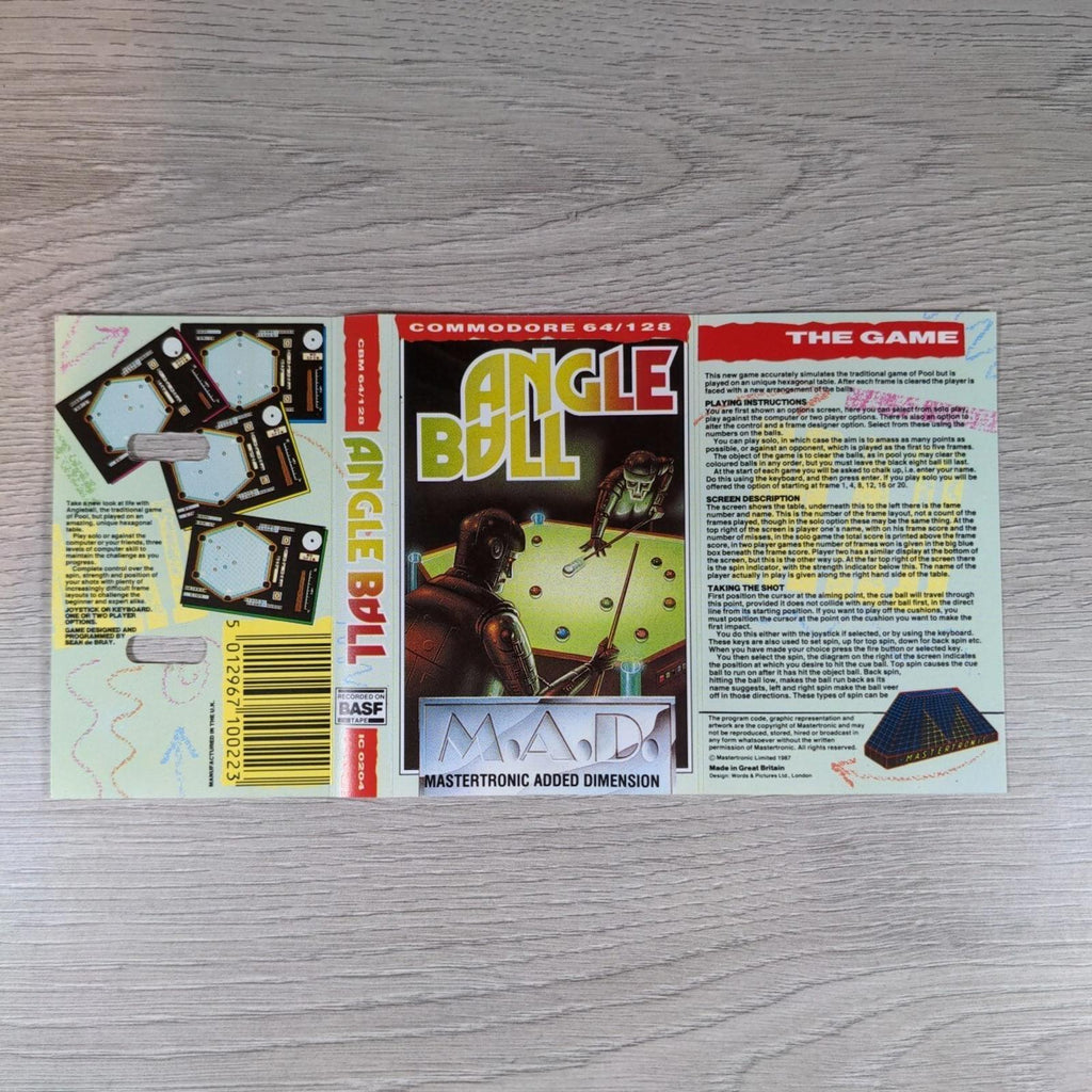 Angle Ball Commodore 64 C64 Game Cassette Tested & Working