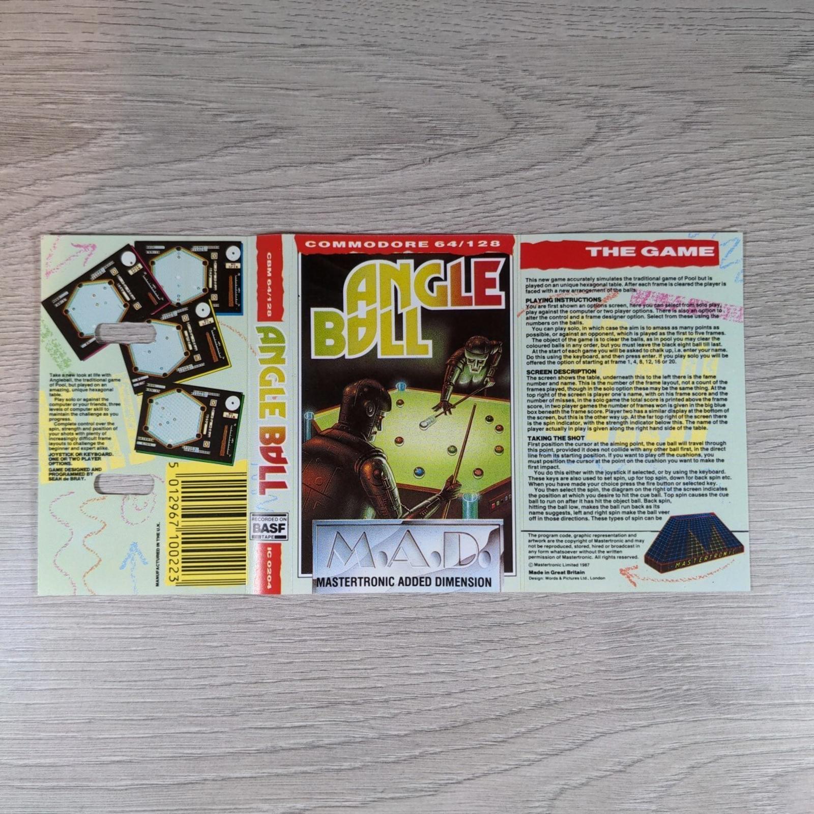 Angle Ball Commodore 64 C64 Game Cassette Tested & Working