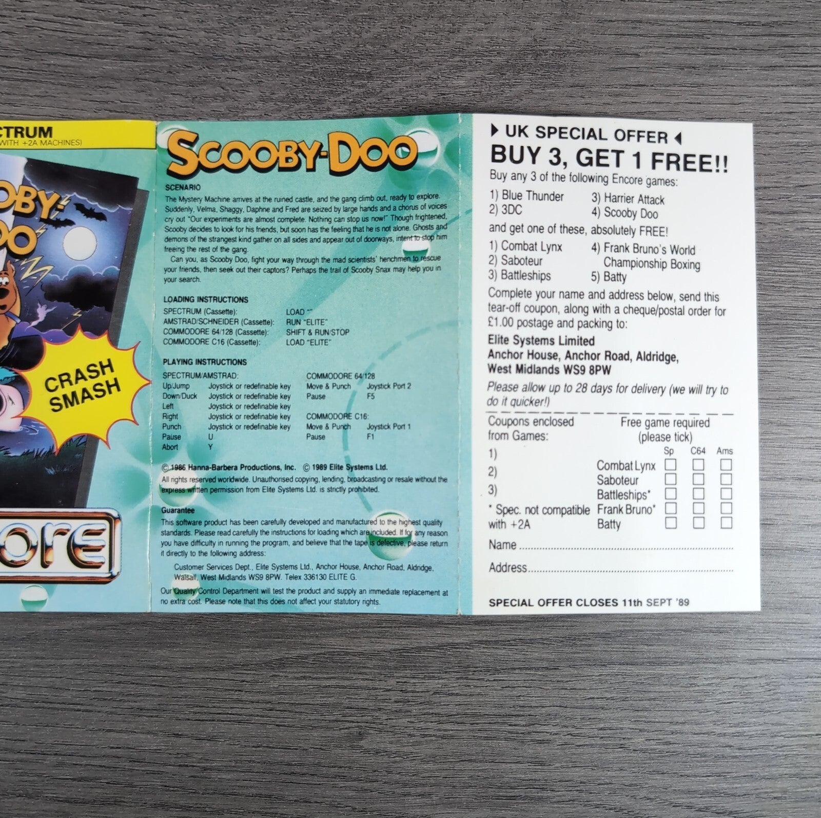 Scooby Doo ZX Spectrum 48/128K Game Tested & Working
