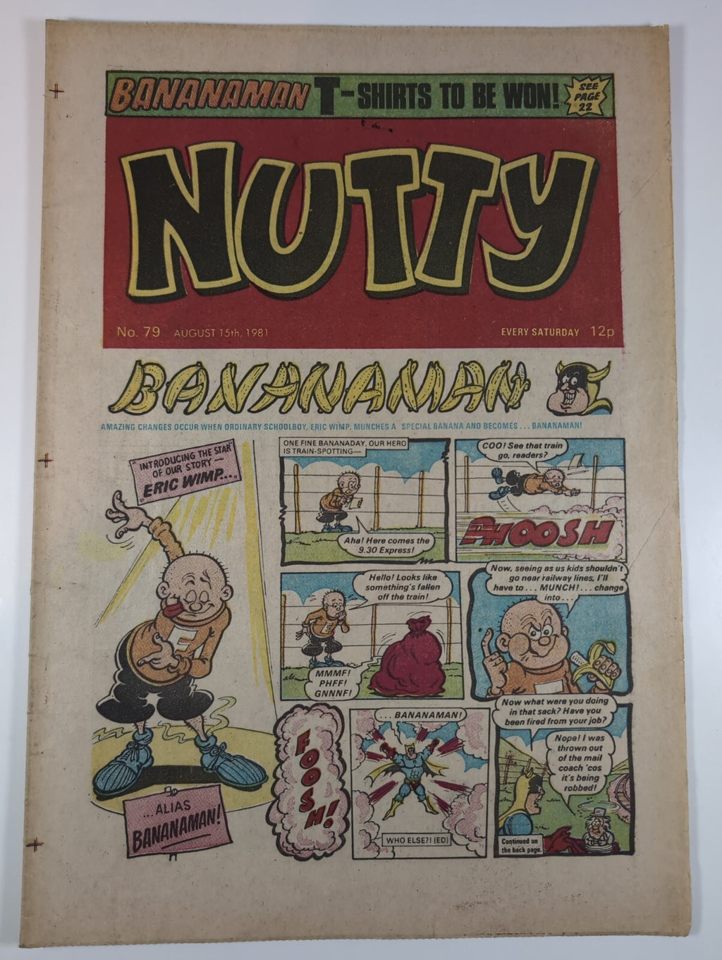 Nutty Comic Featuring Bananaman Issue No. 79 Aug 15th 1981 Vintage Retro Comic