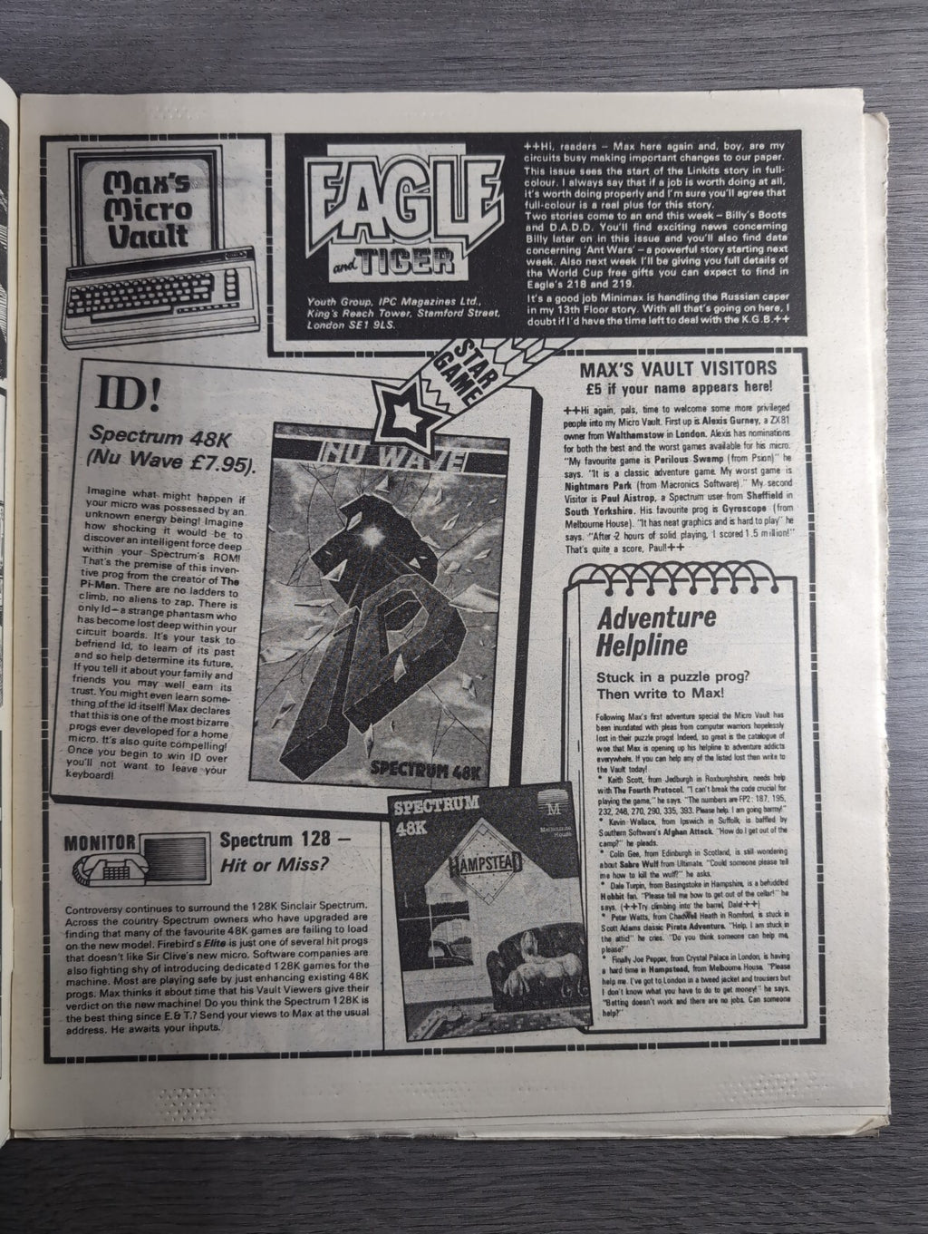 Eagle Comic Issue No. 216 10th May 1988 Vintage Retro UK Comic