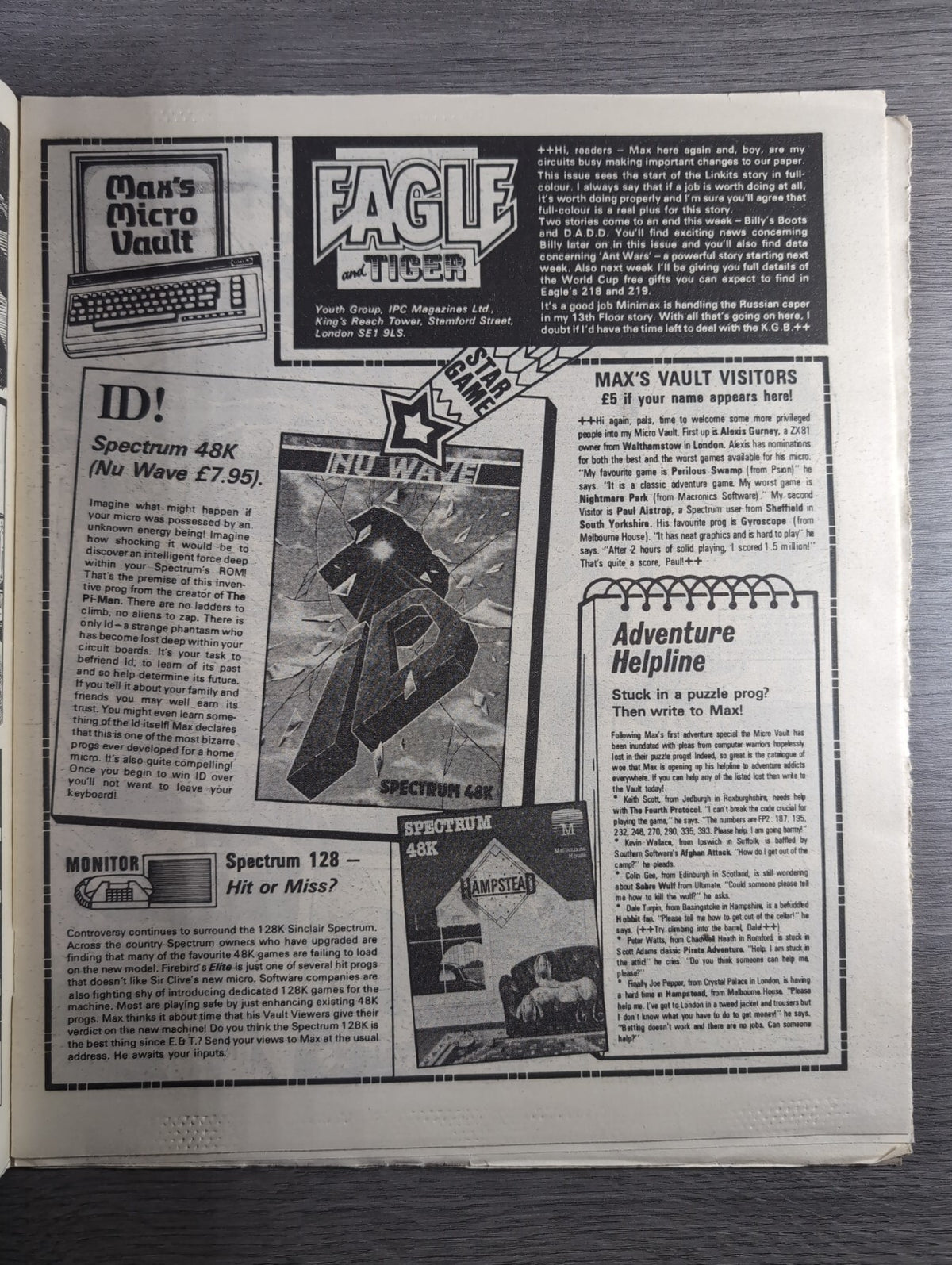Eagle Comic Issue No. 216 10th May 1988 Vintage Retro UK Comic