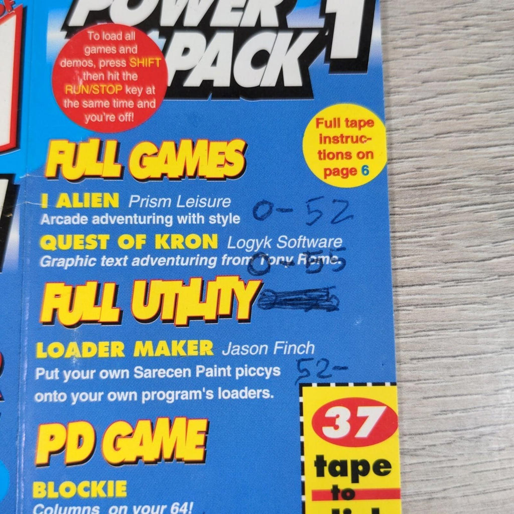Power Pack 1 Tape 37 Alien Kron Commodore 64 C64 Game Cassette Tested & Working - Retrorama UK