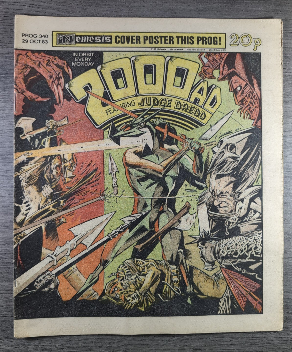 2000AD Prog 340 Featuring Judge Dredd Comic 29th Oct 1983 Vintage Retro Comic