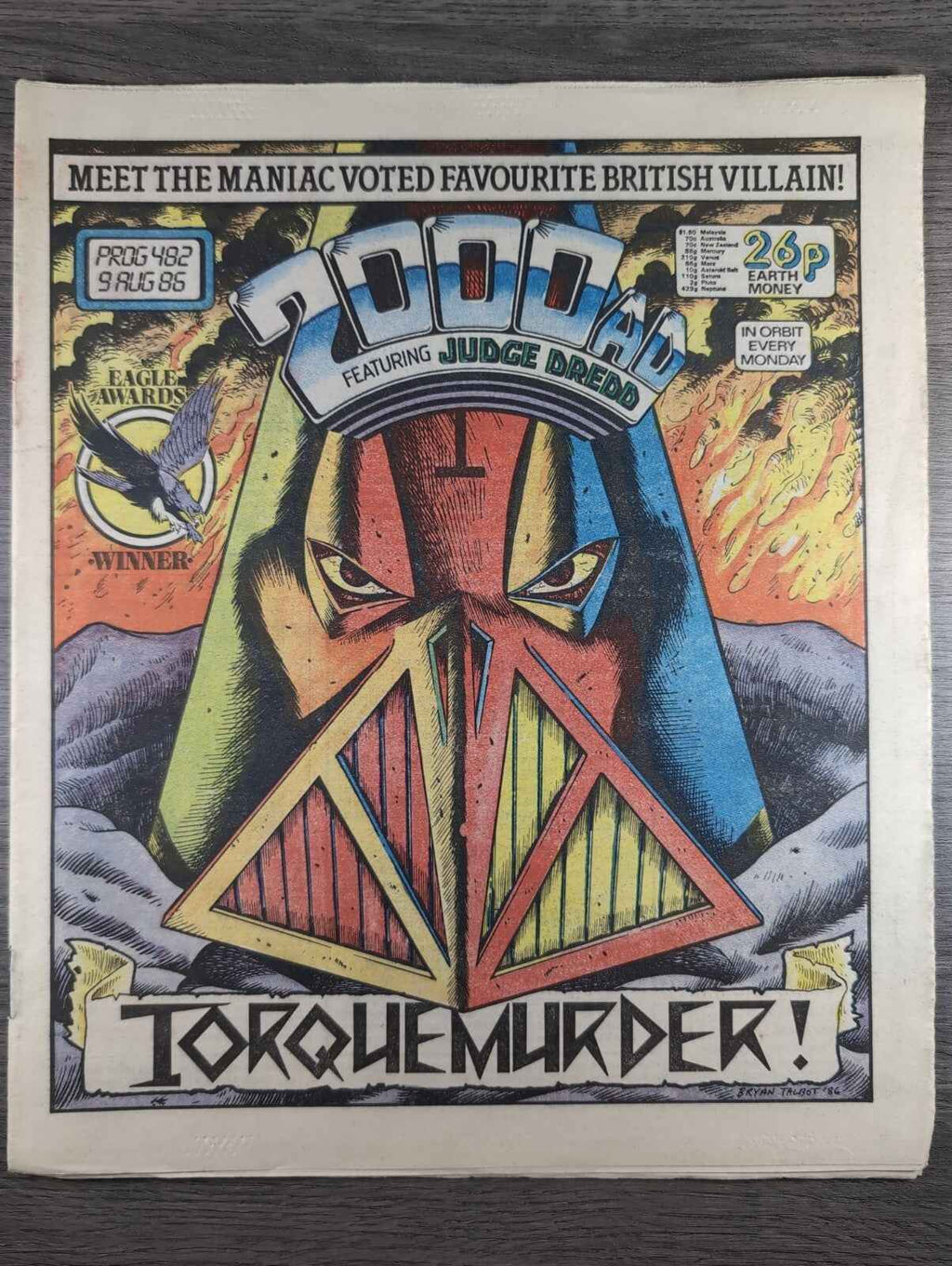 2000AD Prog 482 Featuring Judge Dread Comic Date 9th Aug 1986 Retro Comics