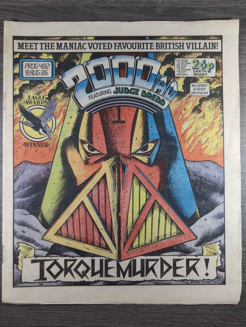 2000AD Prog 482 Featuring Judge Dread Comic Date 9th Aug 1986 Retro Comics