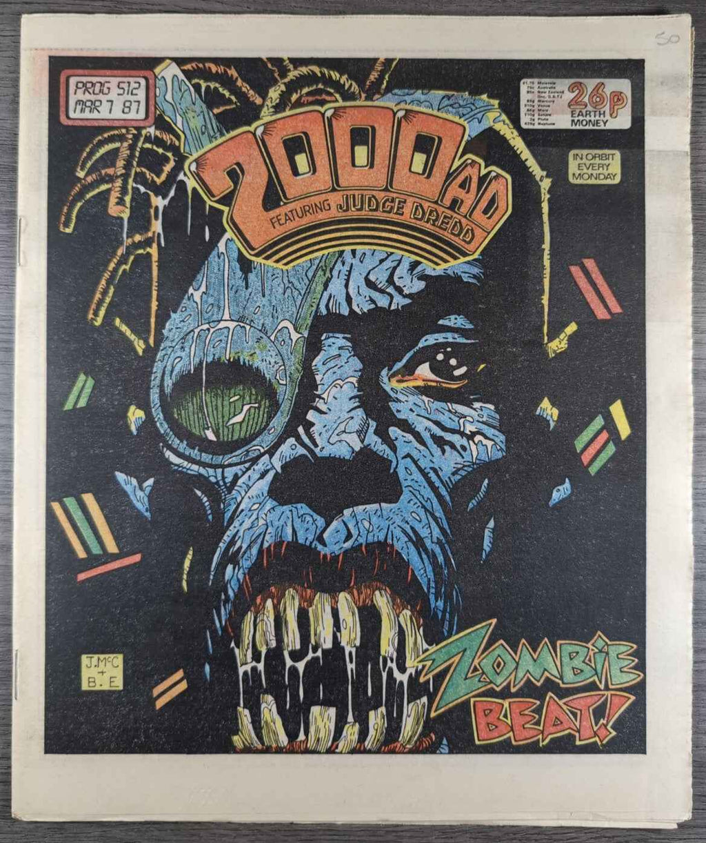 2000AD Prog 512 Featuring Judge Dread Comic 7th March 1987 Vintage Retro Comic