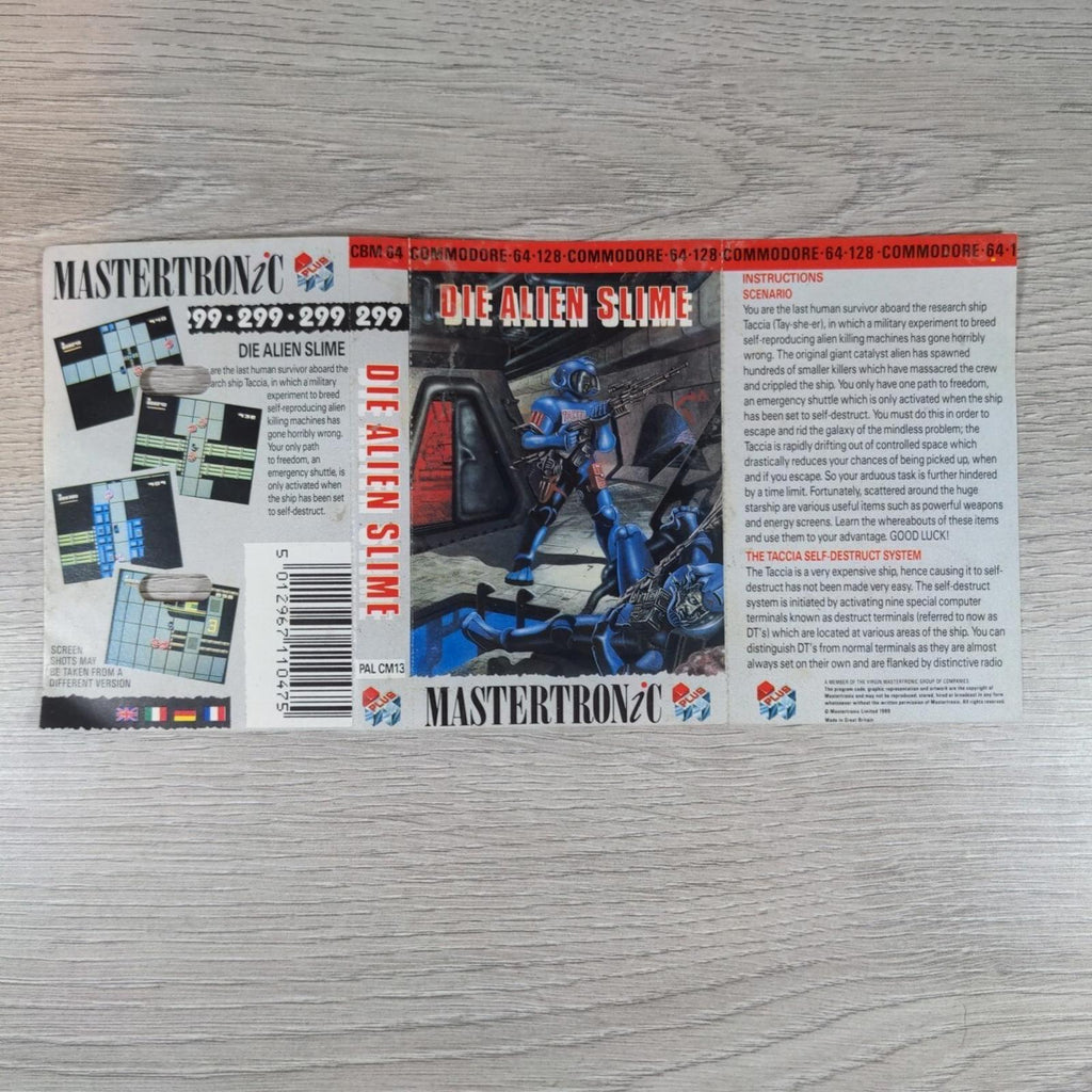 Die Alien Slime Commodore 64 C64 Game Cassette Tested & Working