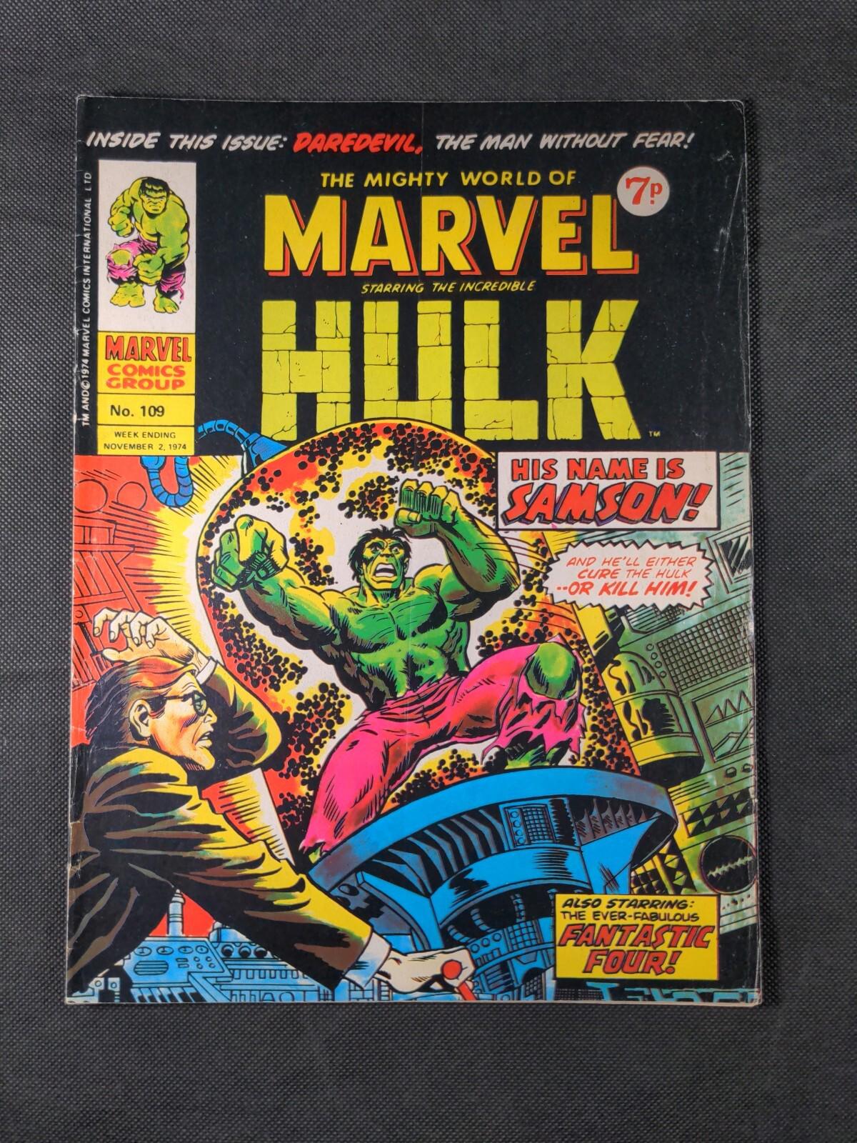 Mighty World of Marvel Comic Issue No 109 November 1974 Marvel UK Vintage Comic