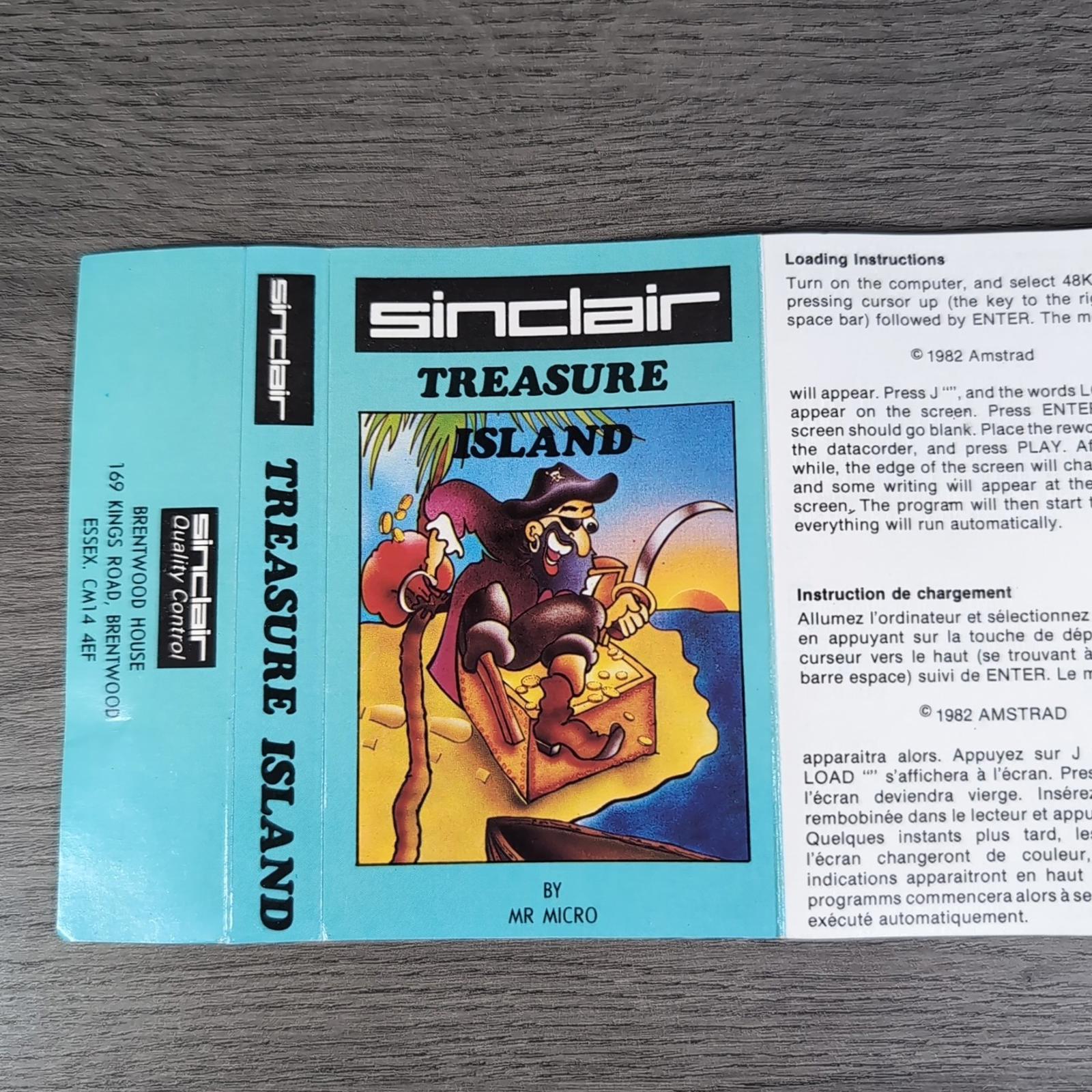 Treasure Island ZX Spectrum Video Game Cassette Mr Micro Tested & Working