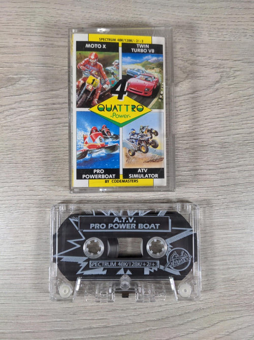4 Quattro Power 2301 Moto X  ZX Spectrum 48K 128K Game Cassette Tested & Working