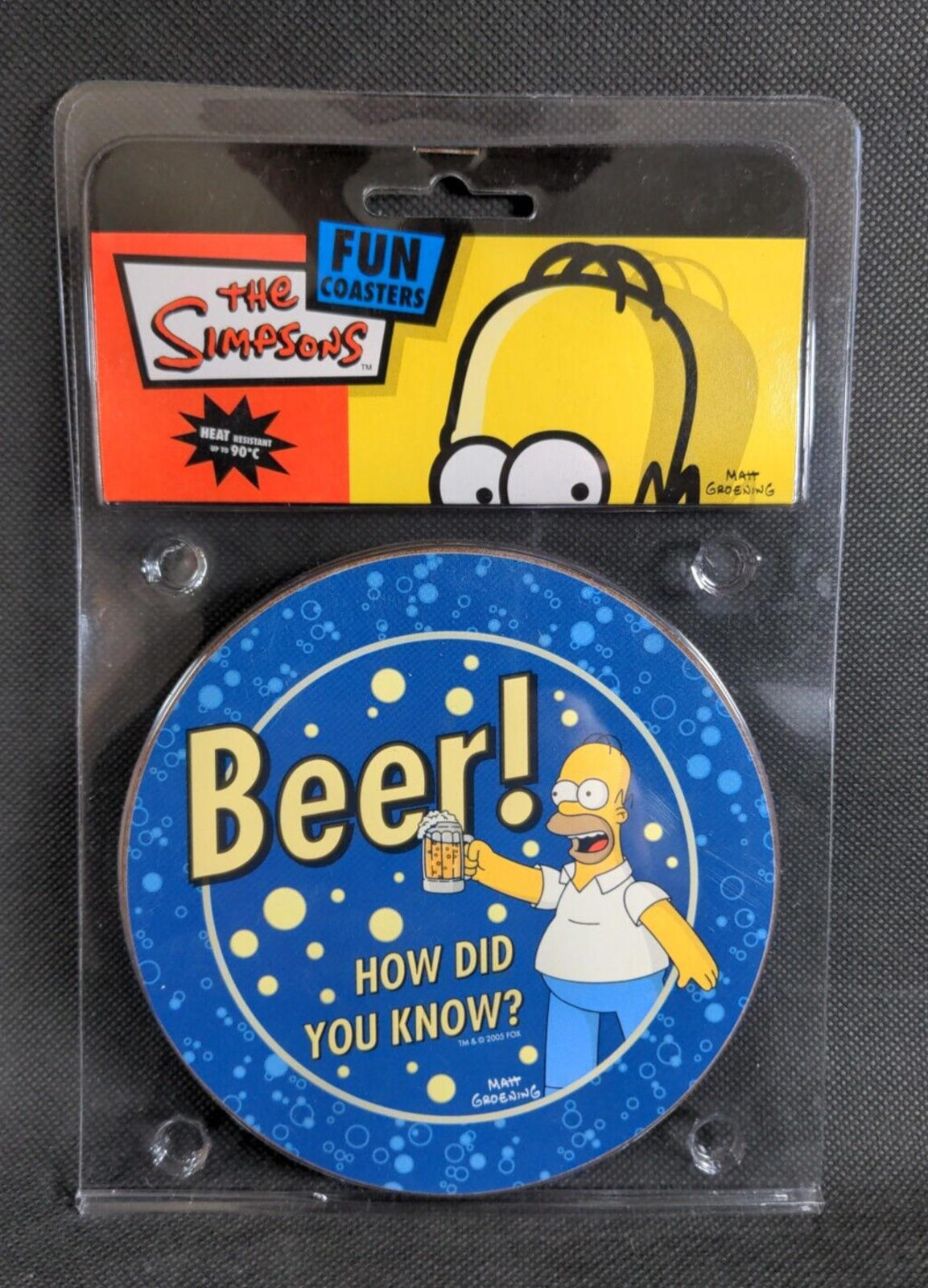 The Simpsons Drink Coasters Coffee Tea  Beer Mats - 4 Coasters Per Pack - Retrorama UK