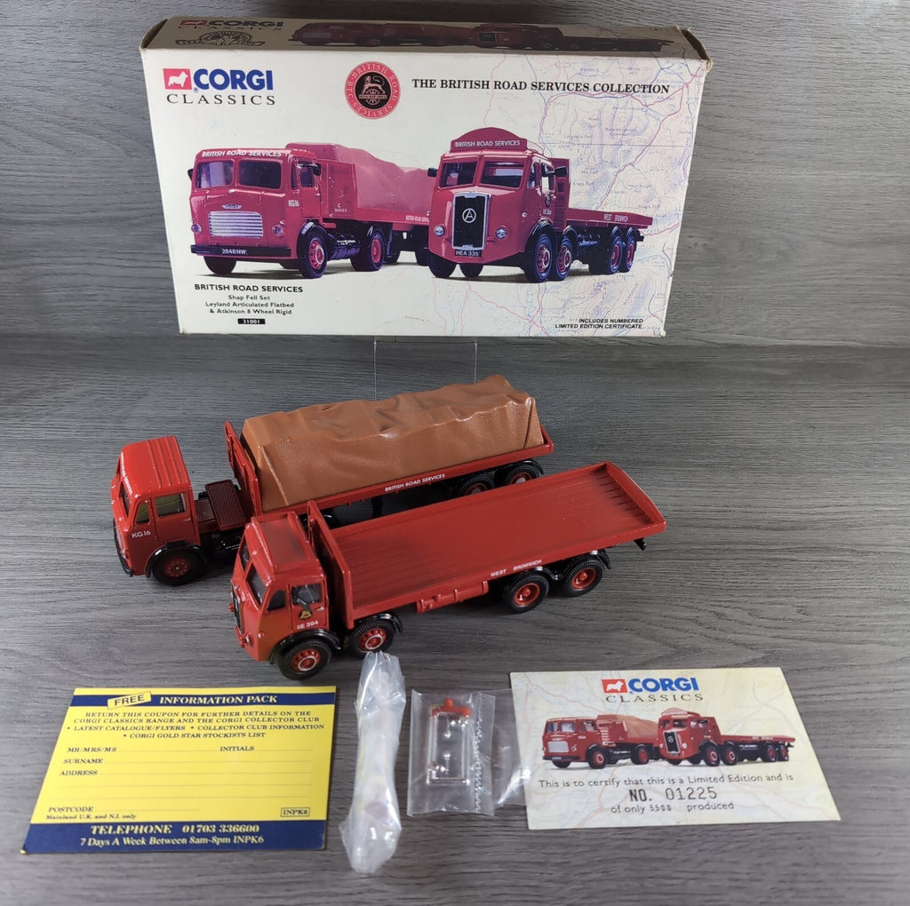 Corgi 31001 BRS Shap Fell Set Leyland Articulated Flatbed Atkinson 8 Wheel Rigid