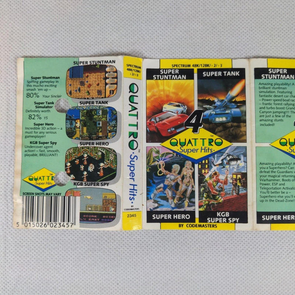 Quattro 4 Super Hits ZX Spectrum 48K 128K Game Cassette Tested & Working
