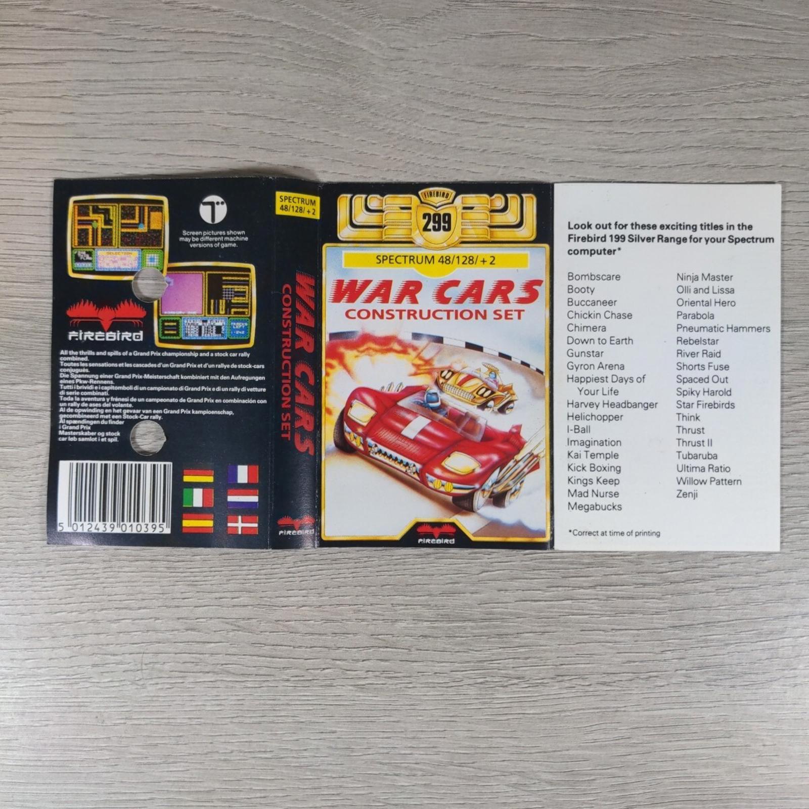 War Cars Construction Set ZX Spectrum 48K 128K Game Cassette Tested & Working