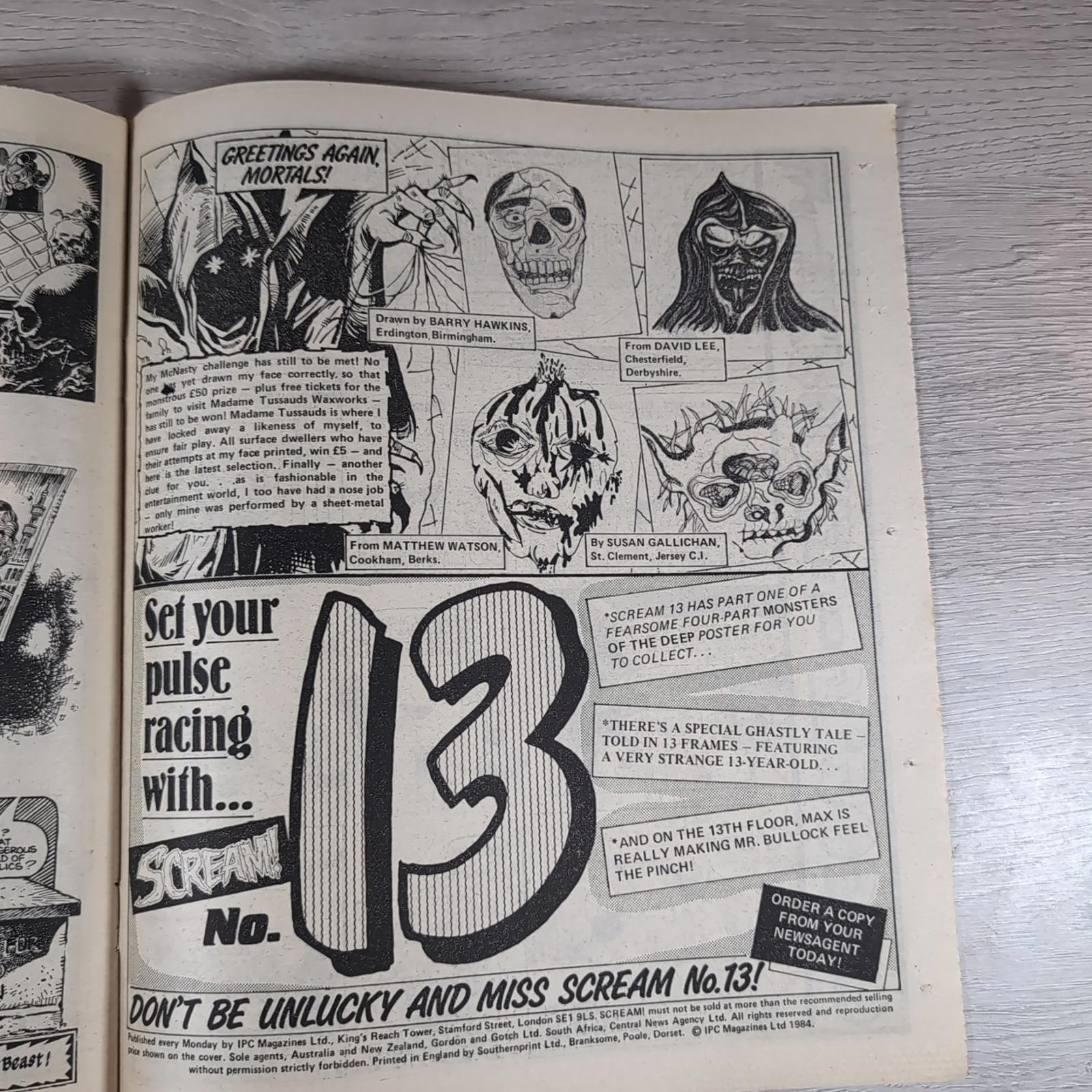 Scream! Comic Issue Number 12 9th June 1984