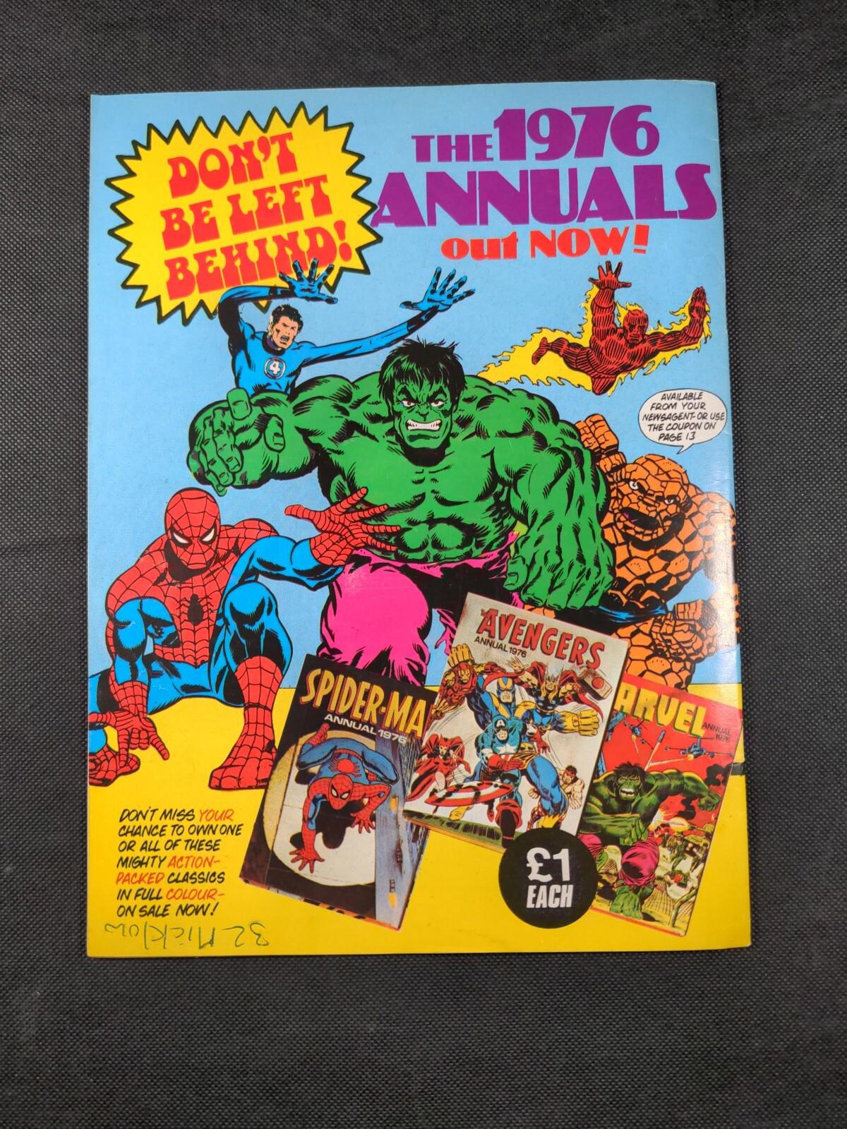 Mighty World of Marvel Issue No 162 November 1975 Vintage Marvel UK Comic