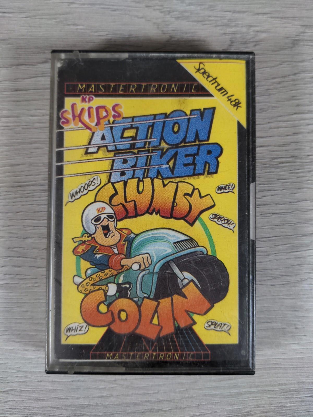 Action Biker Clumsy Colin ZX Spectrum 48K 128K Game Cassette Tested & Working