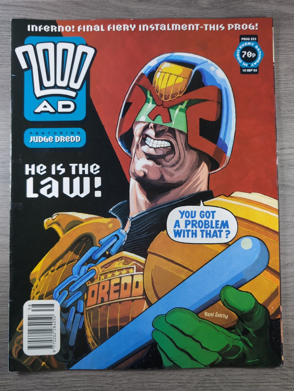 2000AD Prog 853 Featuring Judge Dredd Comic 18th Sept 1993 Vintage Retro Comic
