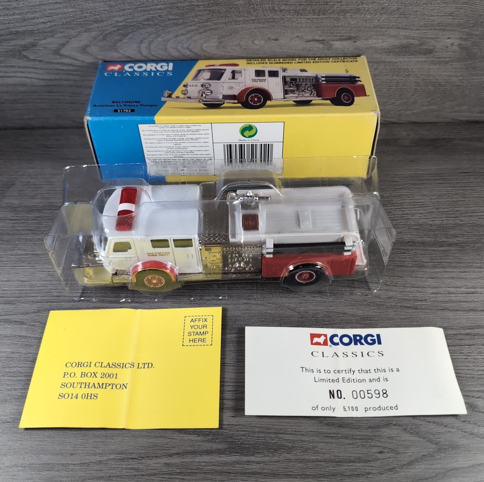 Corgi Classics Baltimore American La France Pumper 51702 Die-Cast Model