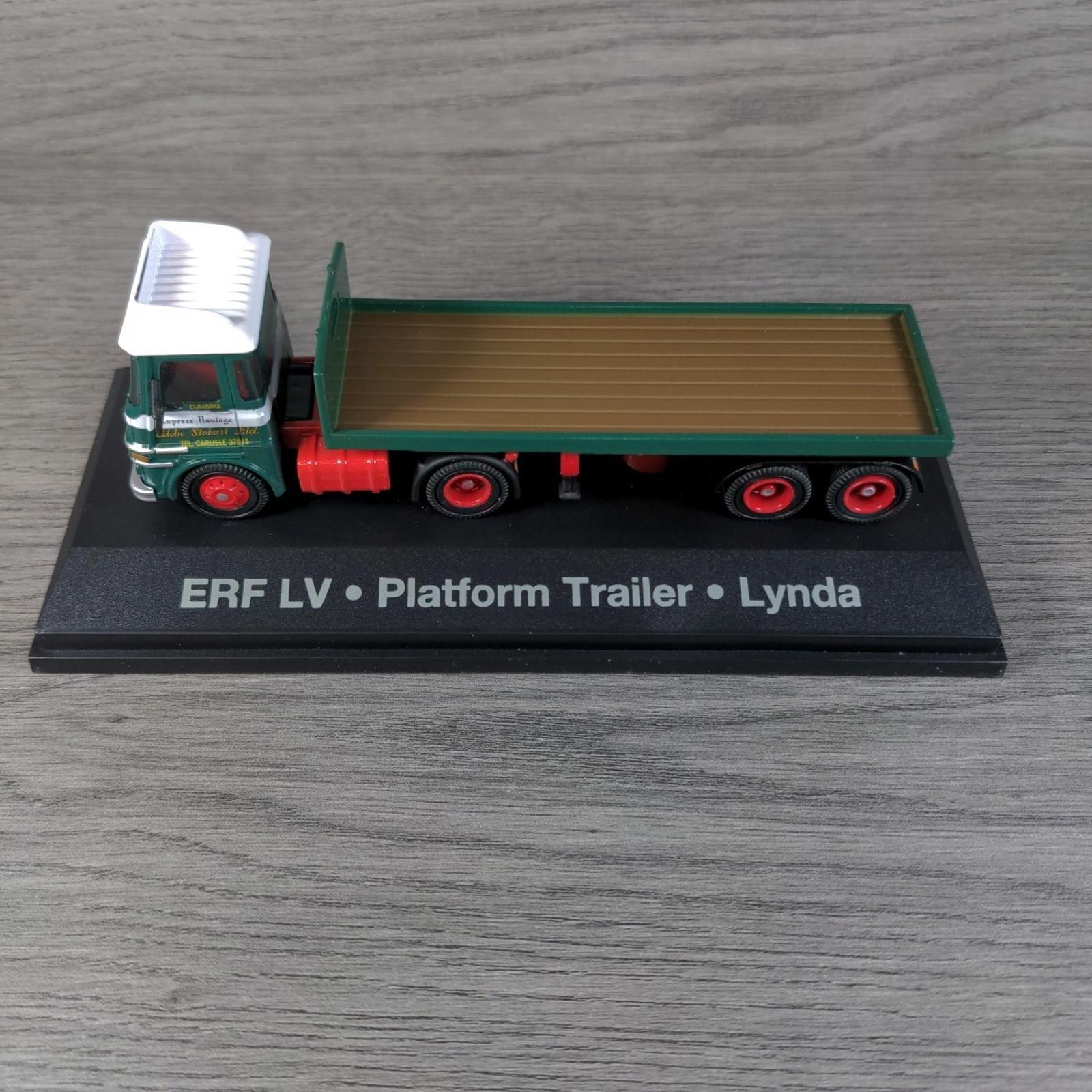 Atlas Editions Eddie Stobart ERF LV Platform Trailer Lynda 1:76 Die-Cast Model