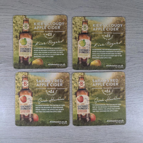 Bulmers 4 x Vintage Beer Mats Pub Bar Coaster Breweriana - Retrorama UK