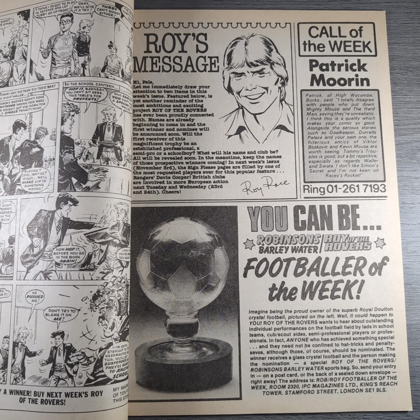 Roy of The Rovers 27th October 1984 Vintage Comic IPC Magazines