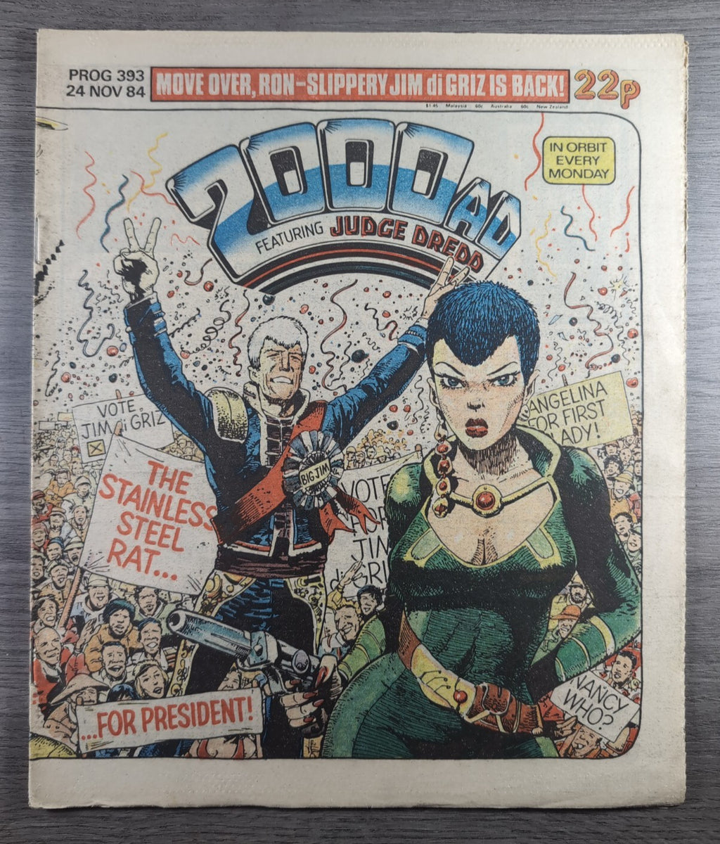 2000AD Prog 393 Featuring Judge Dredd Comic 24th Nov 1984 Vintage Retro Comic