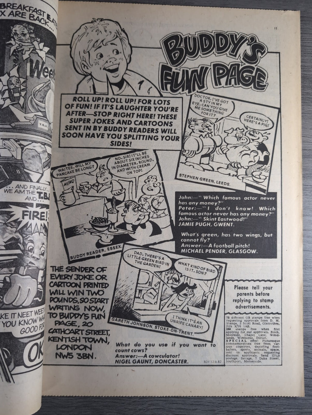 Buddy Comic Issue No 70 12th June 1982 Vintage Retro Comic