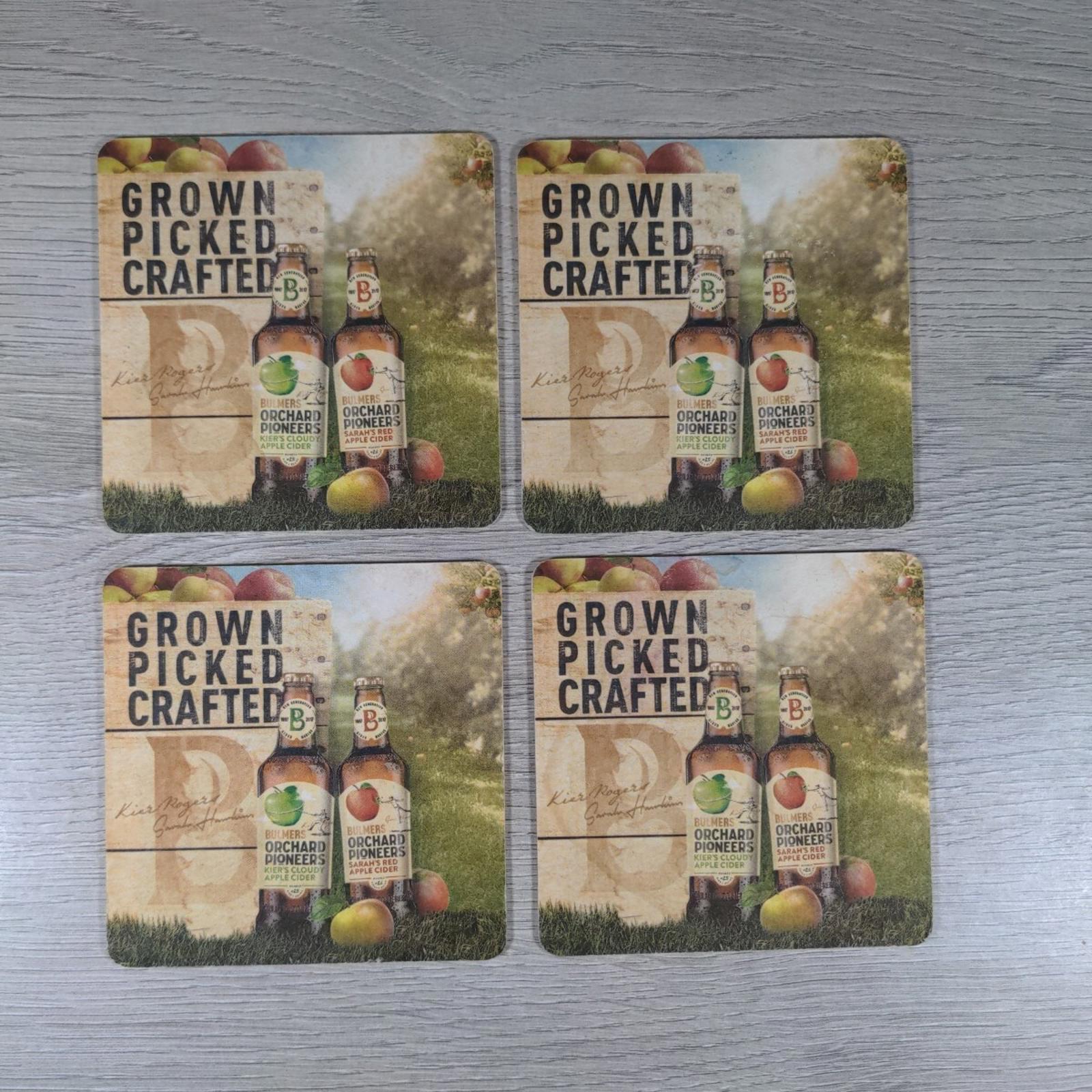 Bulmers 4 x Vintage Beer Mats Pub Bar Coaster Breweriana