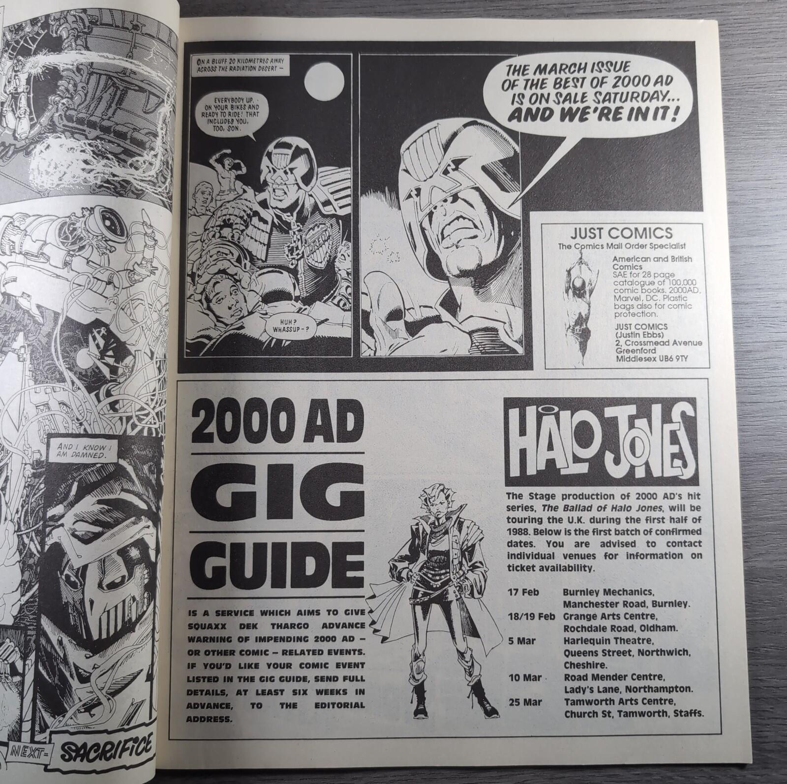 2000AD Prog 560 Featuring Judge Dredd 6th February 1988 Vintage Comic