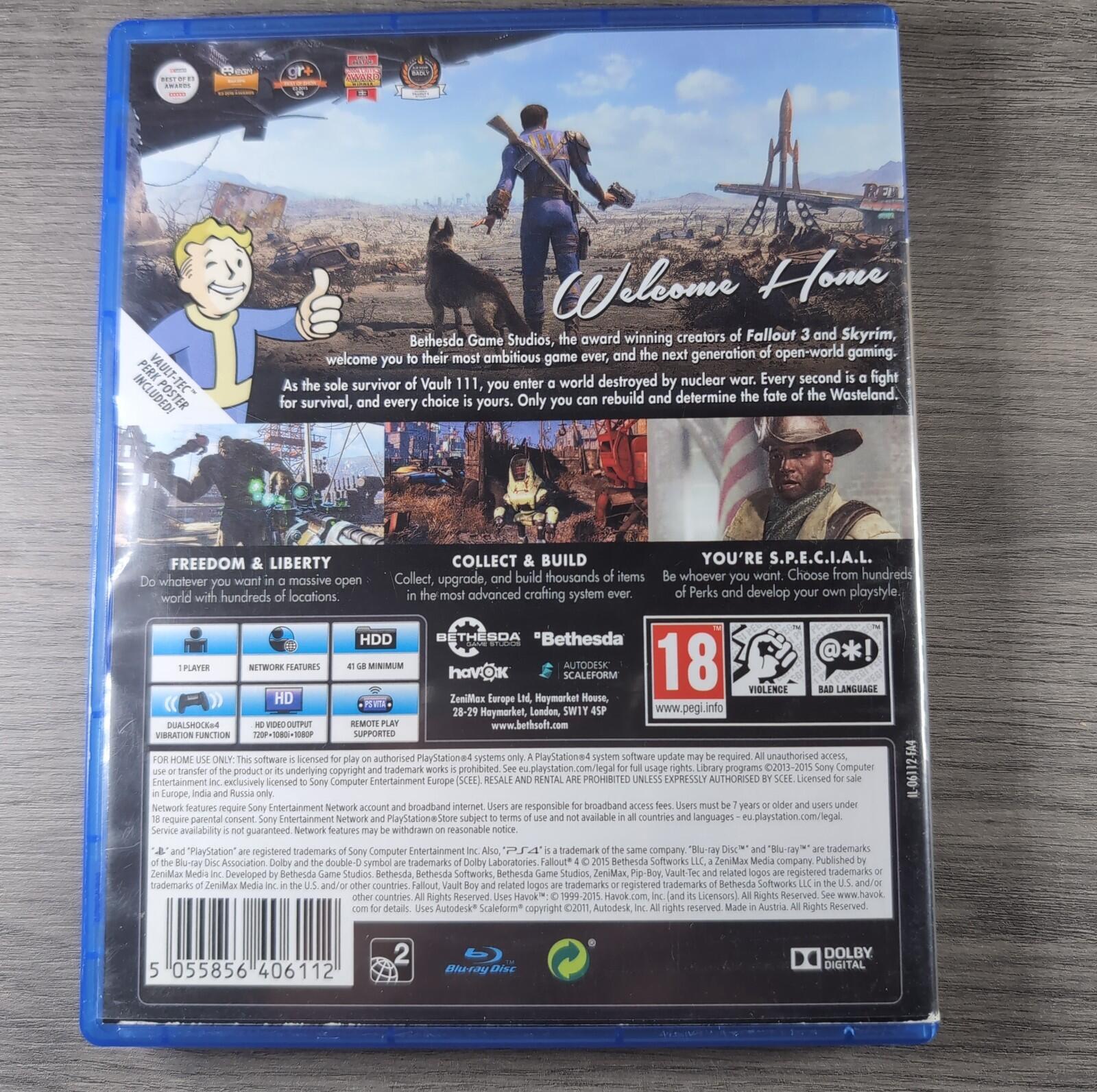 Fallout 4 Playstation 4 PS4 Game Very Good Condition Disk