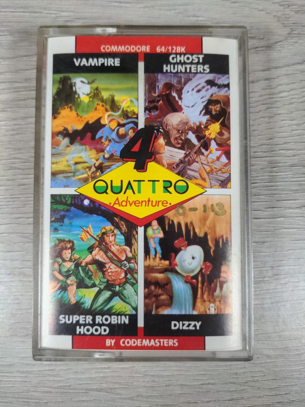 Quattro Adventure Commodore 64 C64 Video Game Cassette Tested & Working