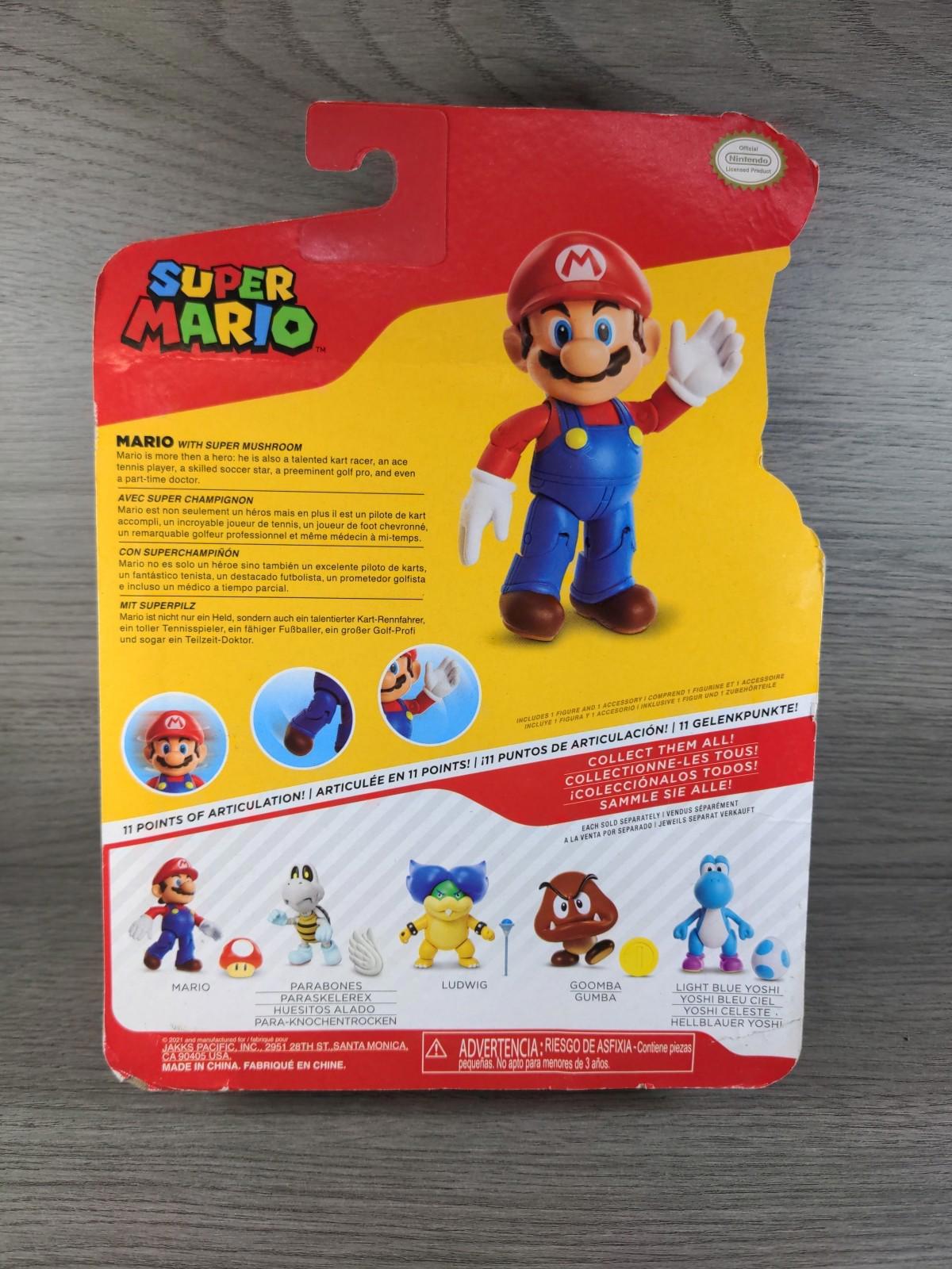 Super Mario With Super Mushroom Action Figure Jakks Pacific Factory Sealed Pack