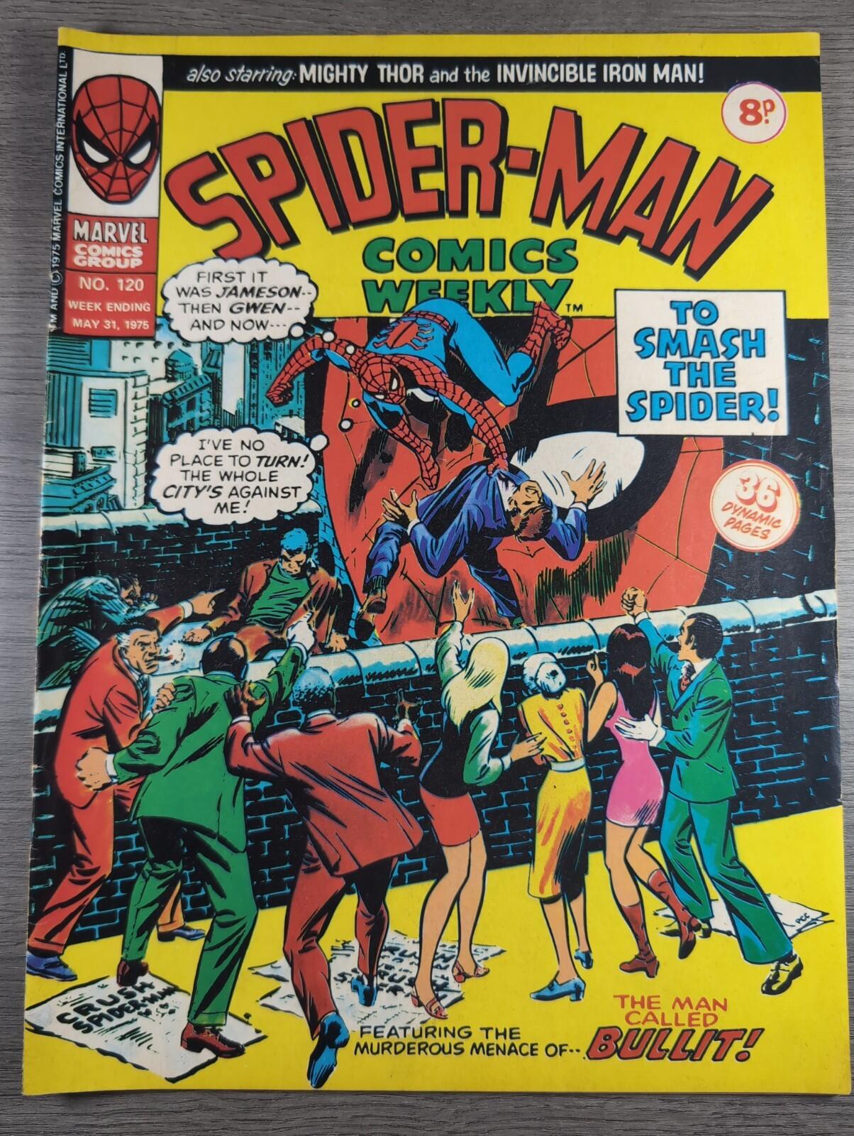 Spider-Man Comics Weekly No 120 Marvel Comics UK 31st May 1975 Vintage Comic