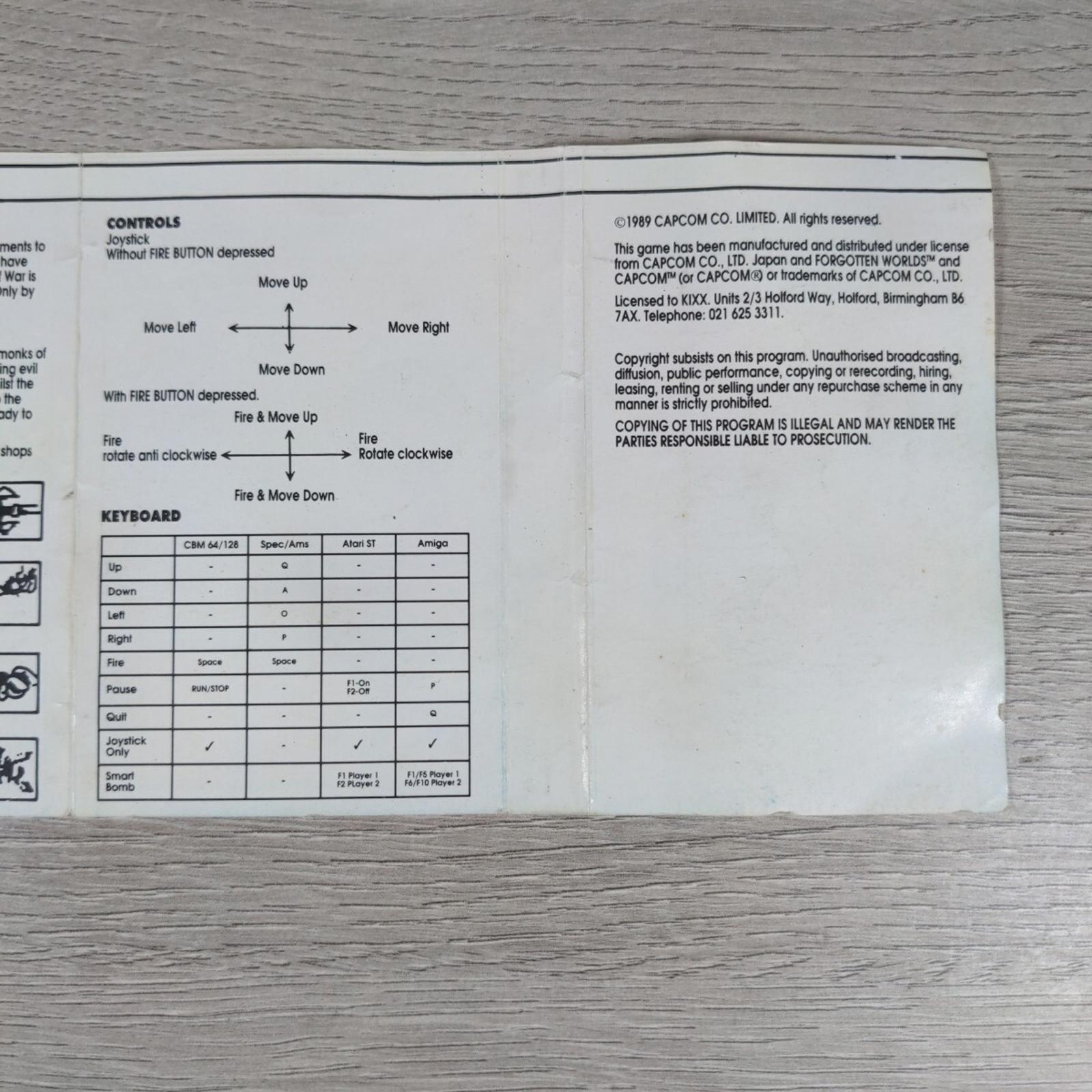 Forgotten Worlds ZX Spectrum 48K 128K Video Game Cassette Tested & Working