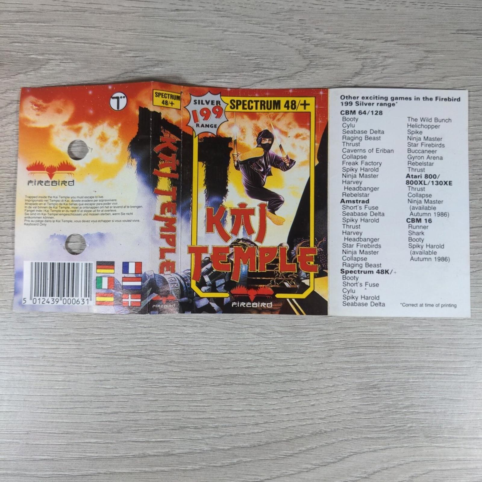 Kai Temple ZX Spectrum 48K 128K Game Cassette Tested & Working - Retrorama UK