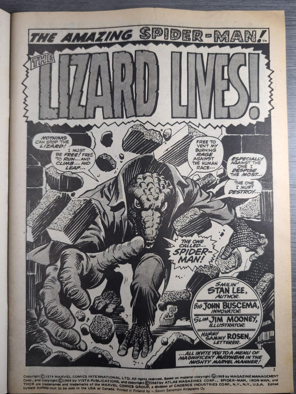 Spider-Man Comics Weekly No 92 Marvel Comics UK 16th November 1974 Vintage Comic
