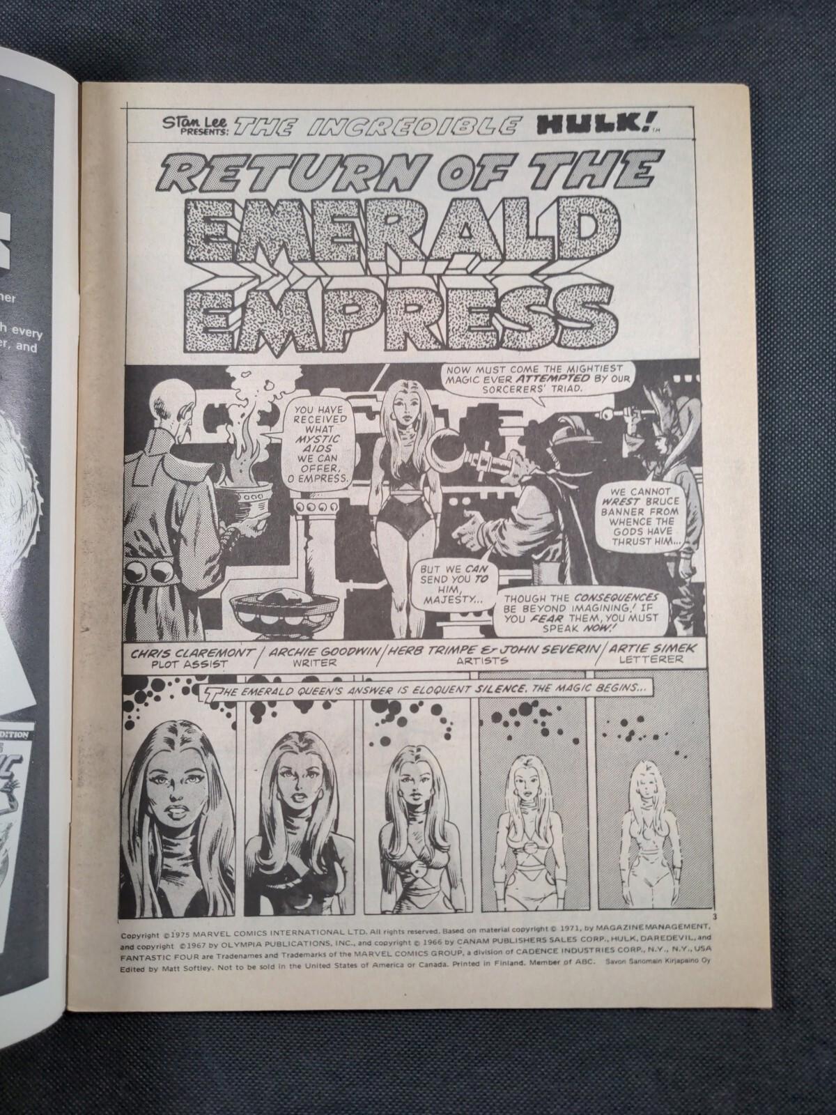 Mighty World of Marvel Issue No 128 March 1975 Marvel UK Vintage Comic